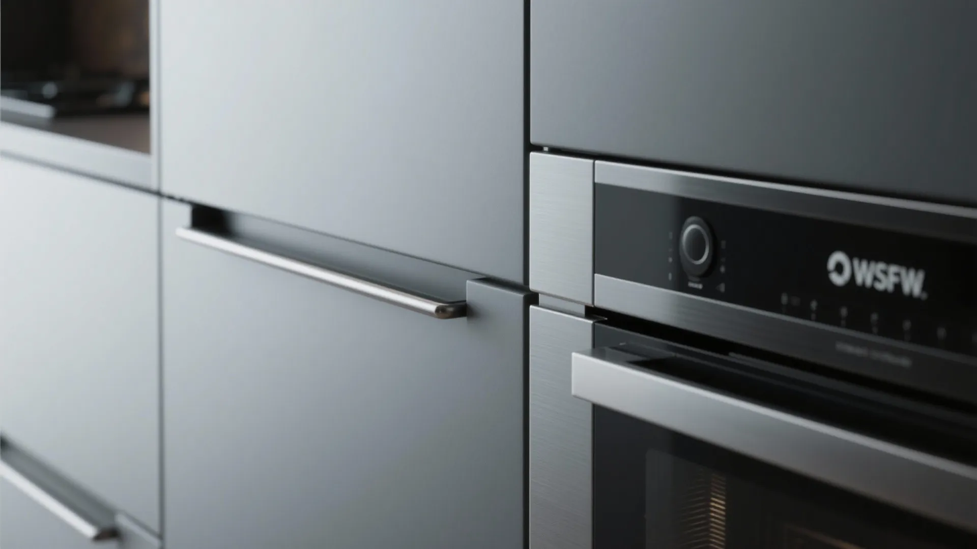 5. Integrated handles and hidden appliances