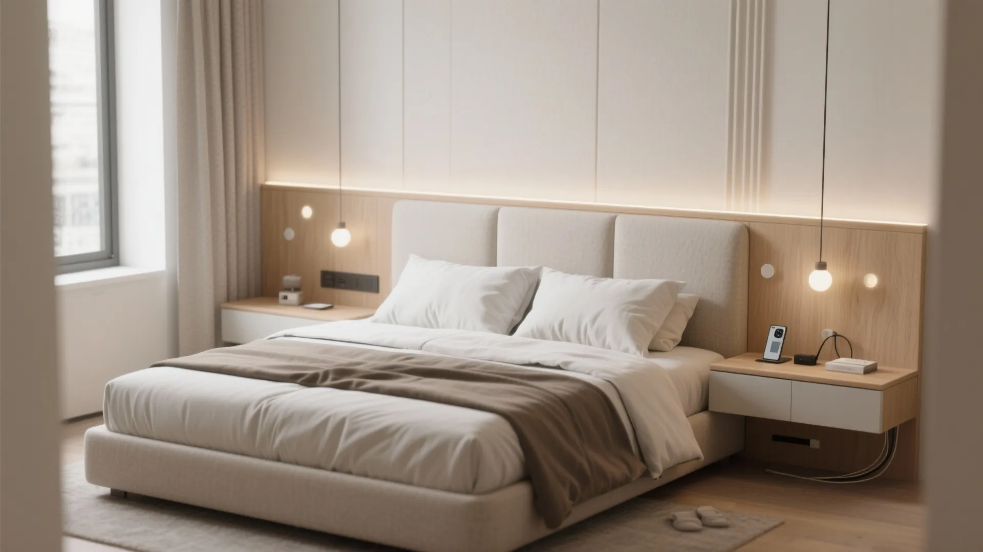 Integrated Headboard With Narrow Night Ledges