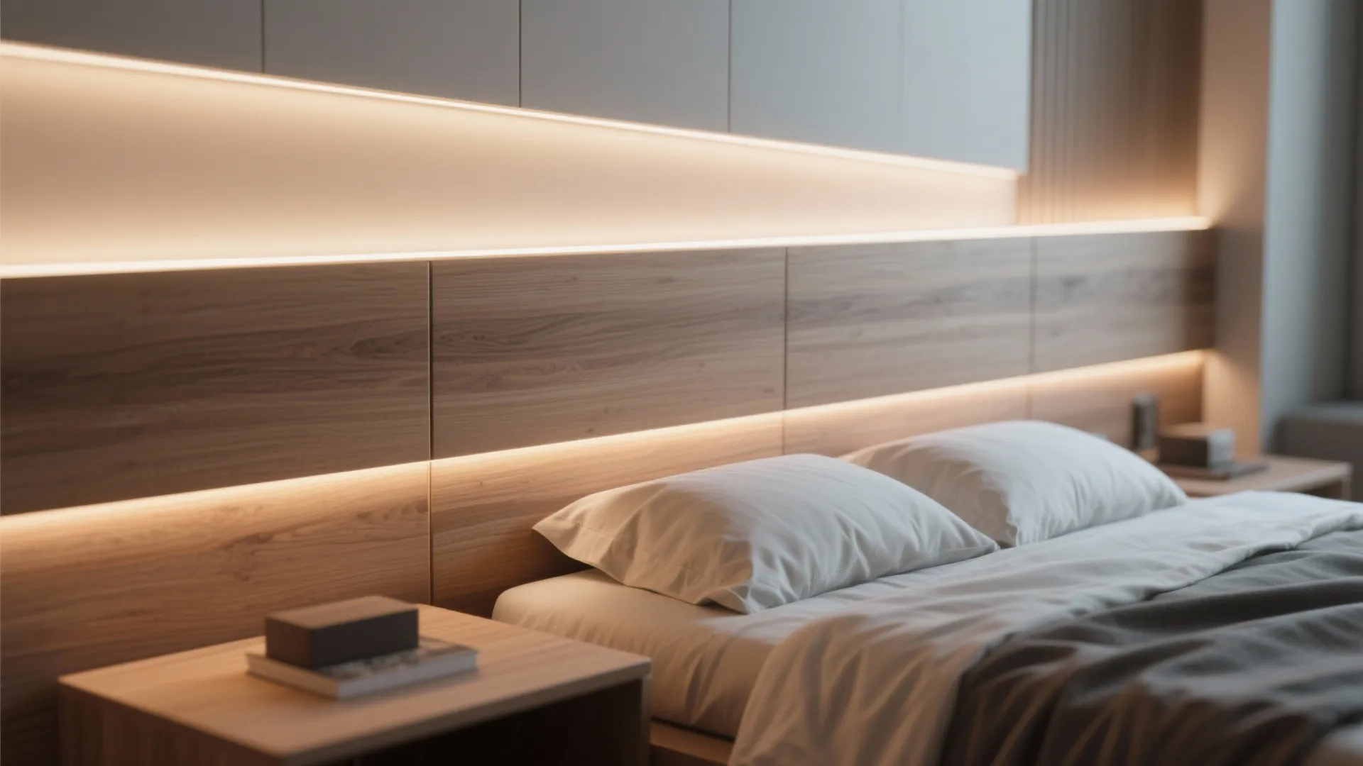 3. Integrated headboard LEDs for layered light