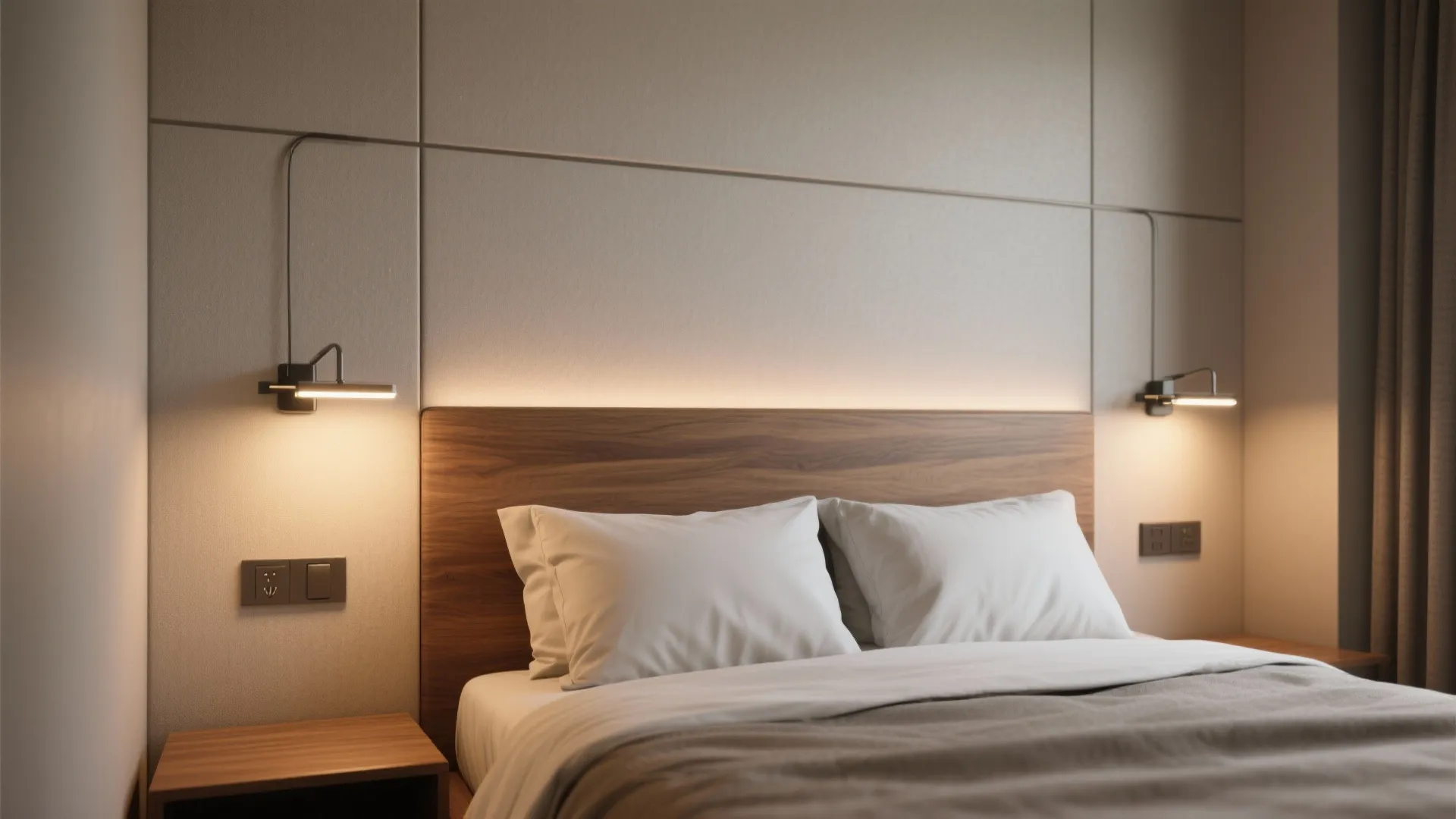 Integrated Headboard Wall Lights