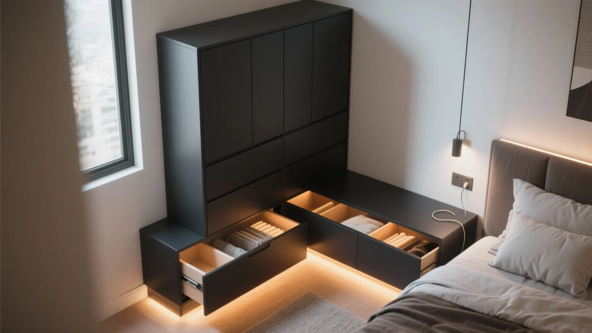3. Sleek Black with Integrated Lighting