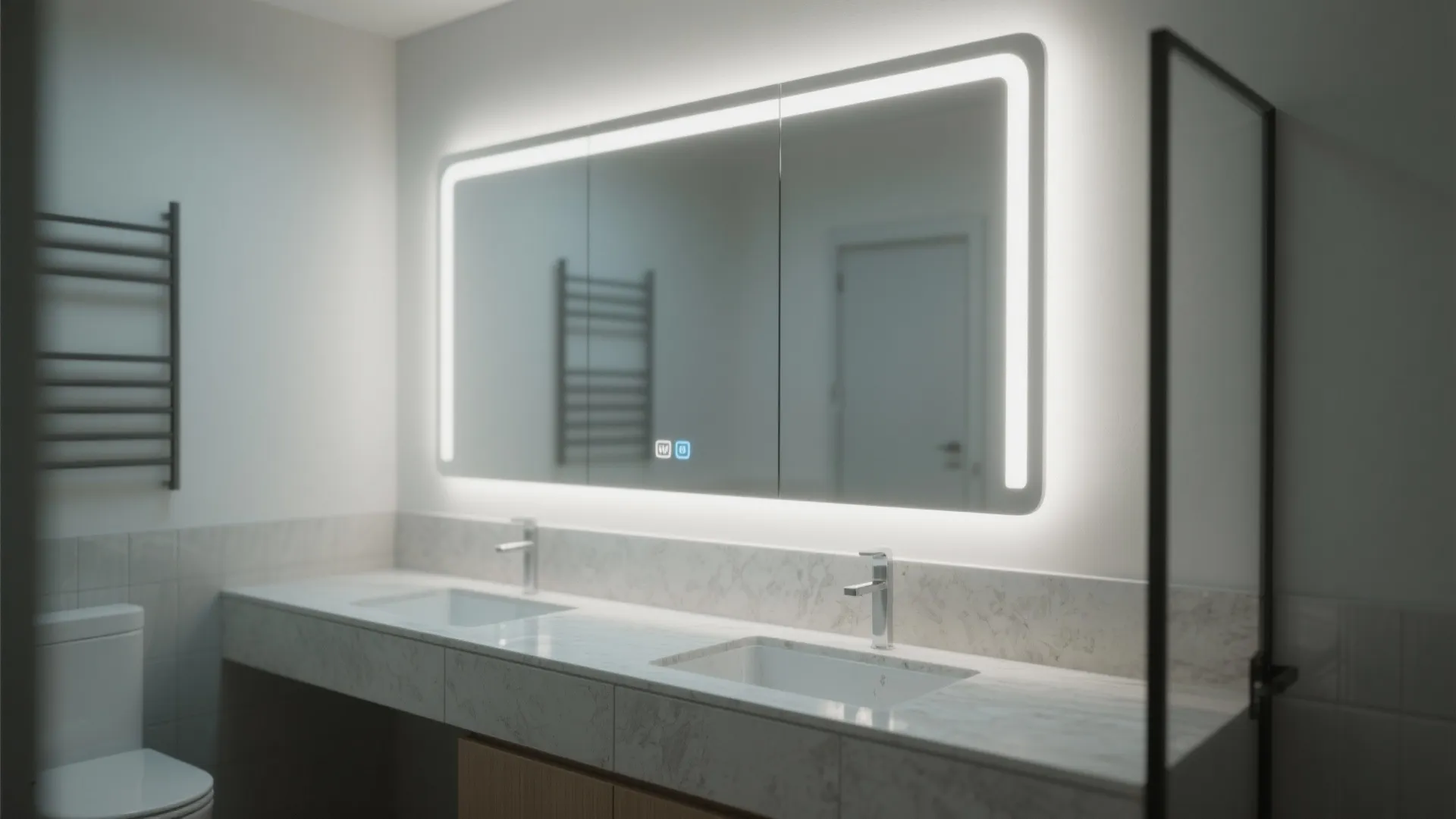3. Integrated Mirror LED Strips
