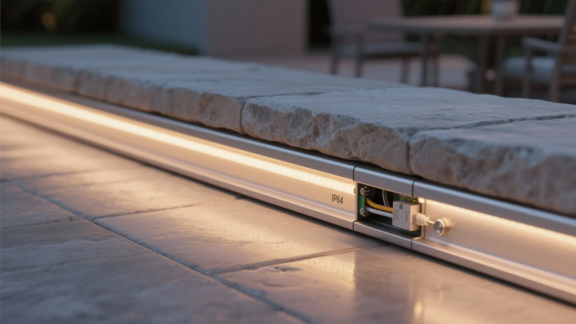 Integrated LED strips along capstones or recesses