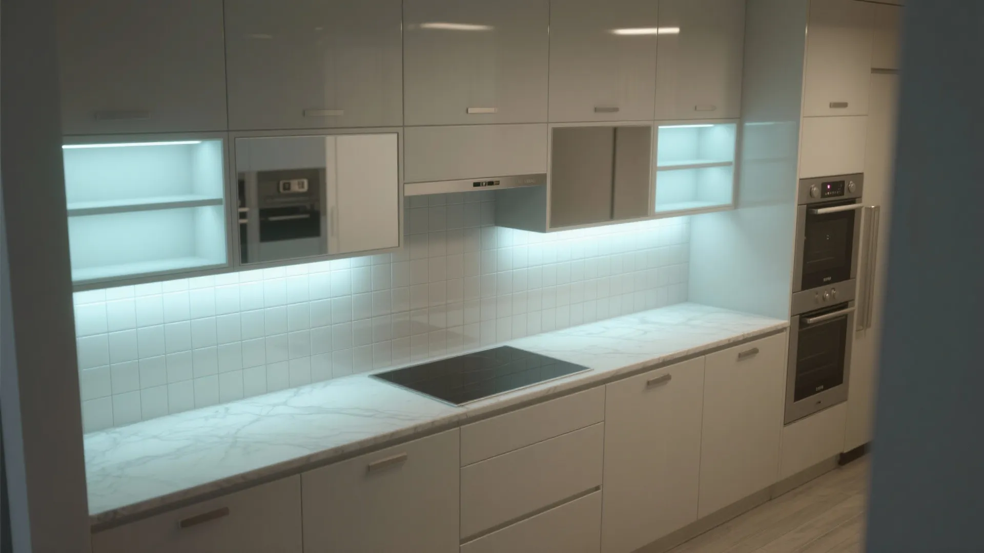 3. Integrated Mirror/Light Panels