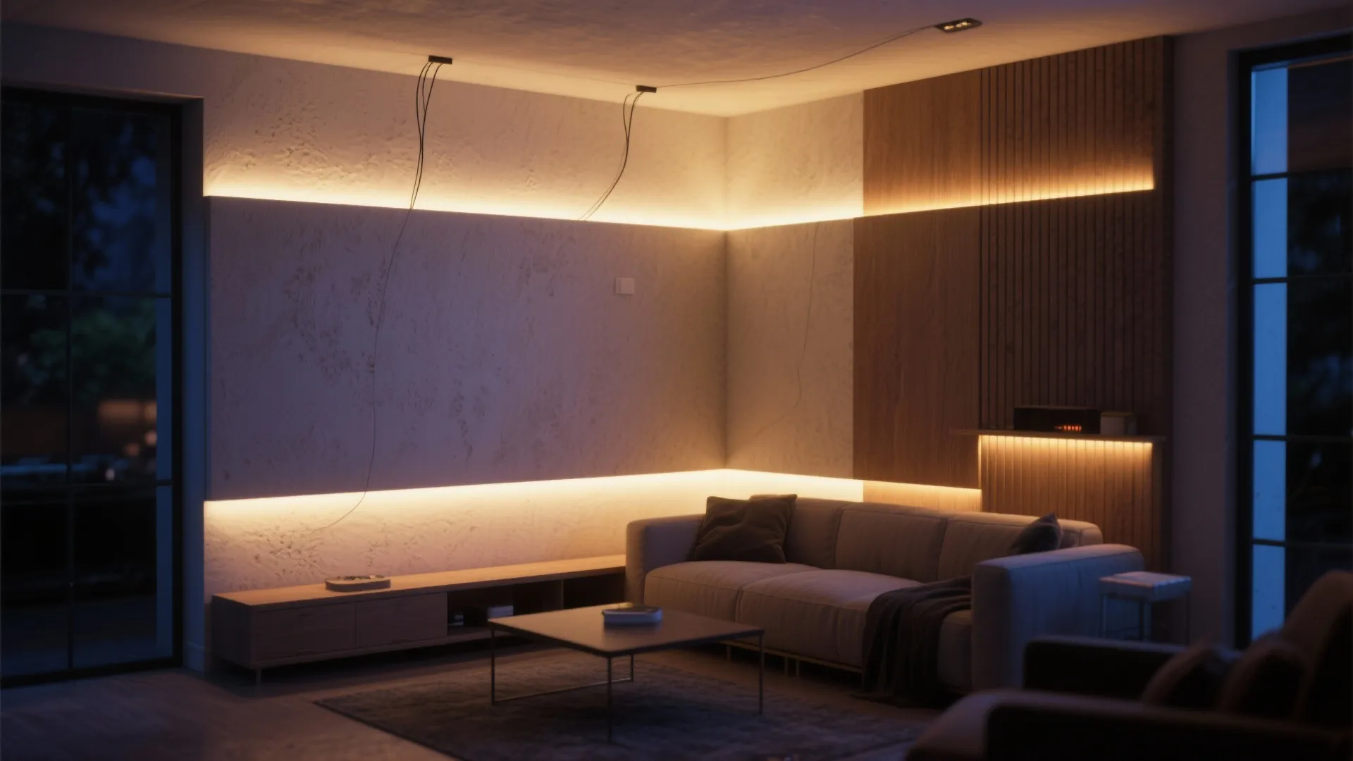 5. Half Wall with Integrated Lighting