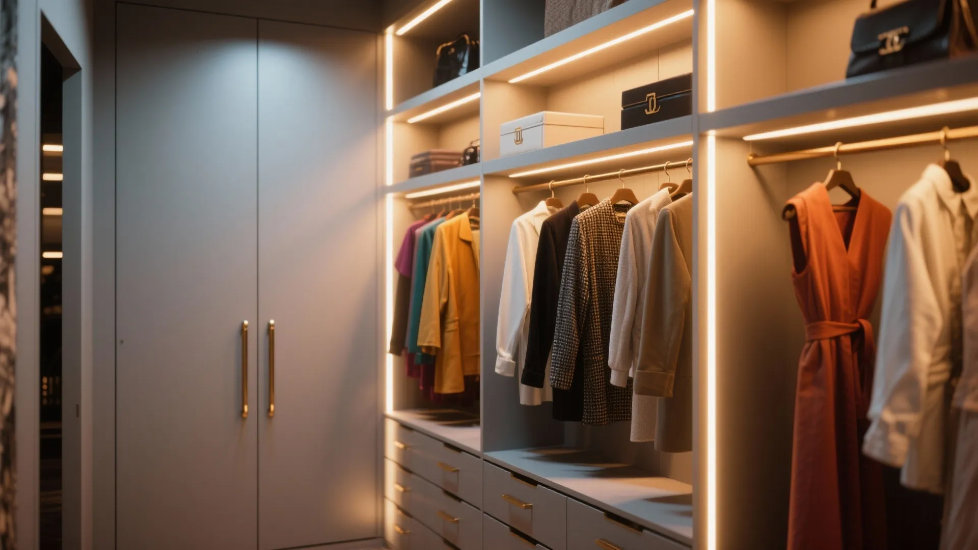 Integrated lighting cupboards