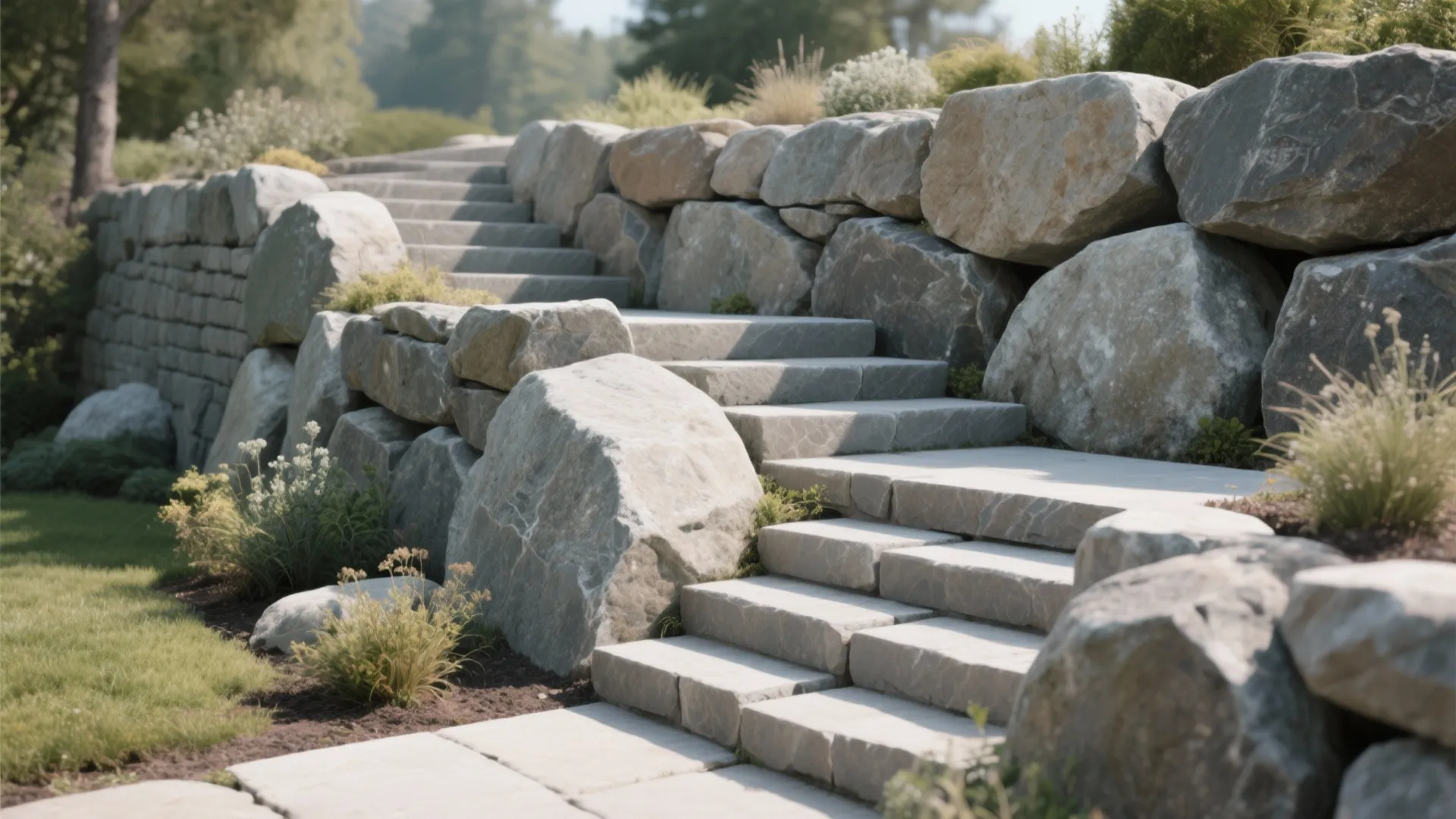 Stepped Entries and Micro-Stairs in Boulder Lines