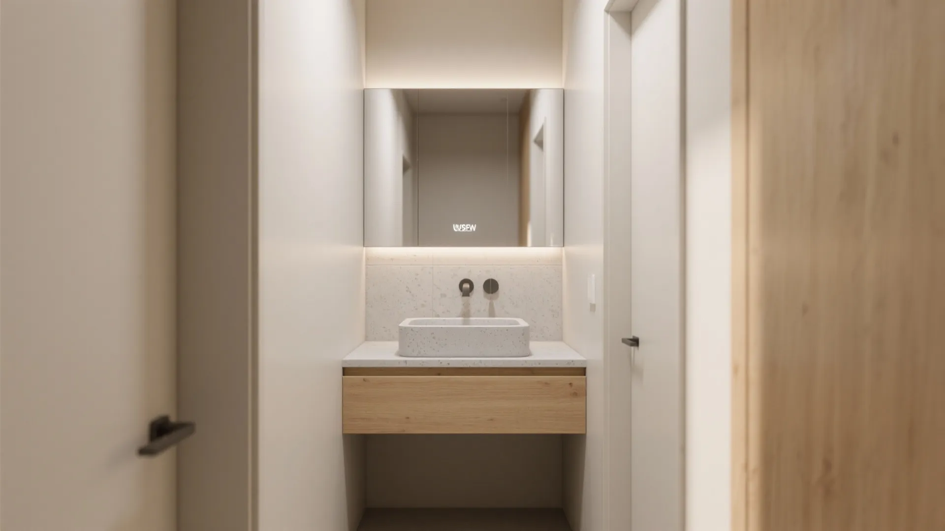 4) Integrated Basin-Counter in Micro Vanity