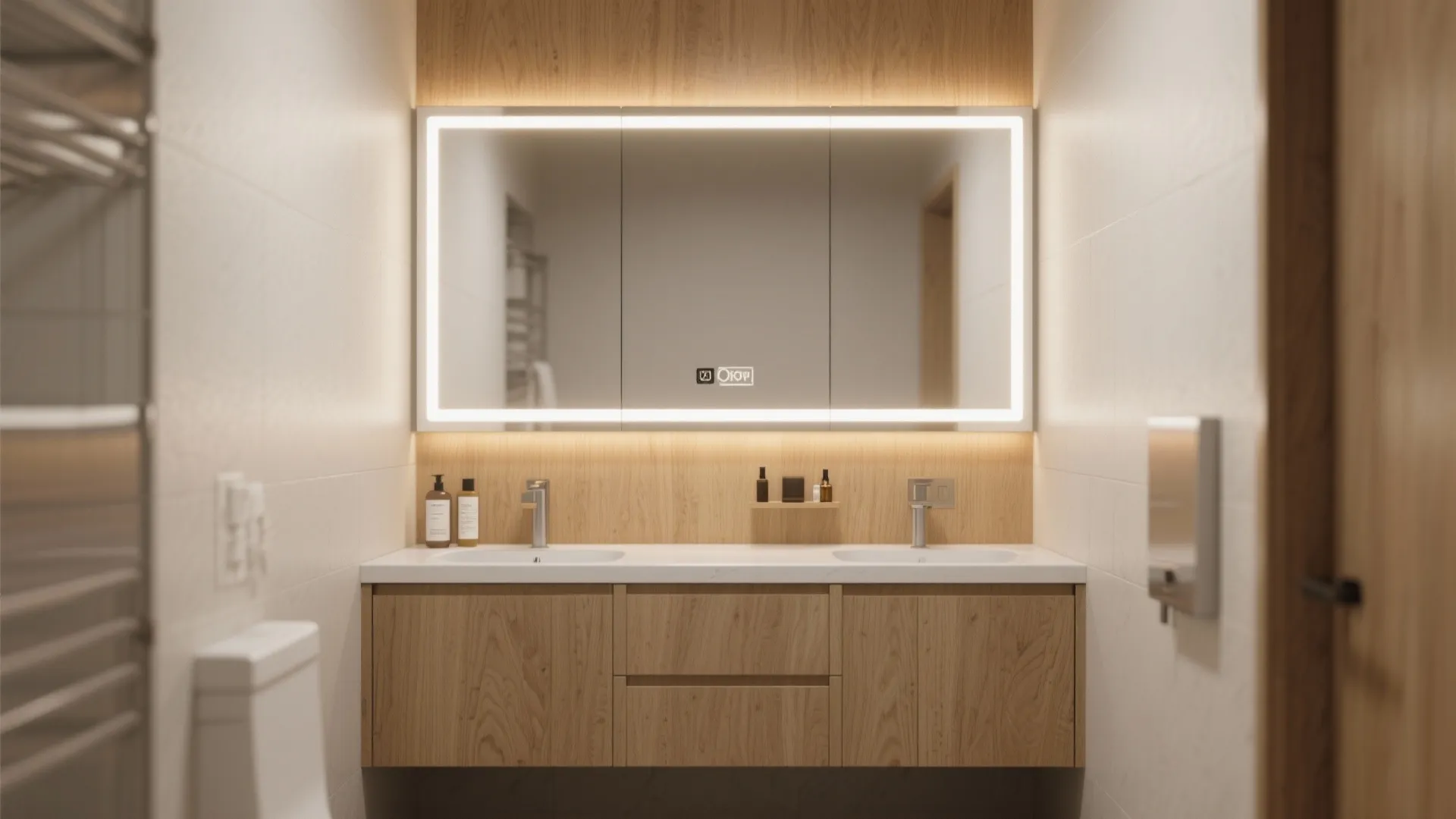 3. Integrated mirror and vanity unit