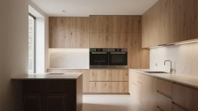 Modern Wooden Kitchen with Integrated Appliances
