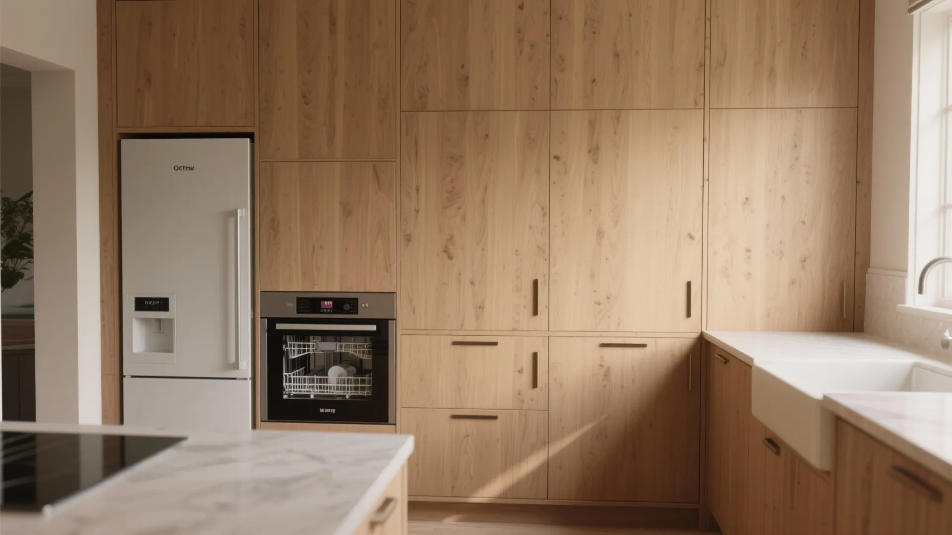 3. Integrated appliance panels for a seamless look