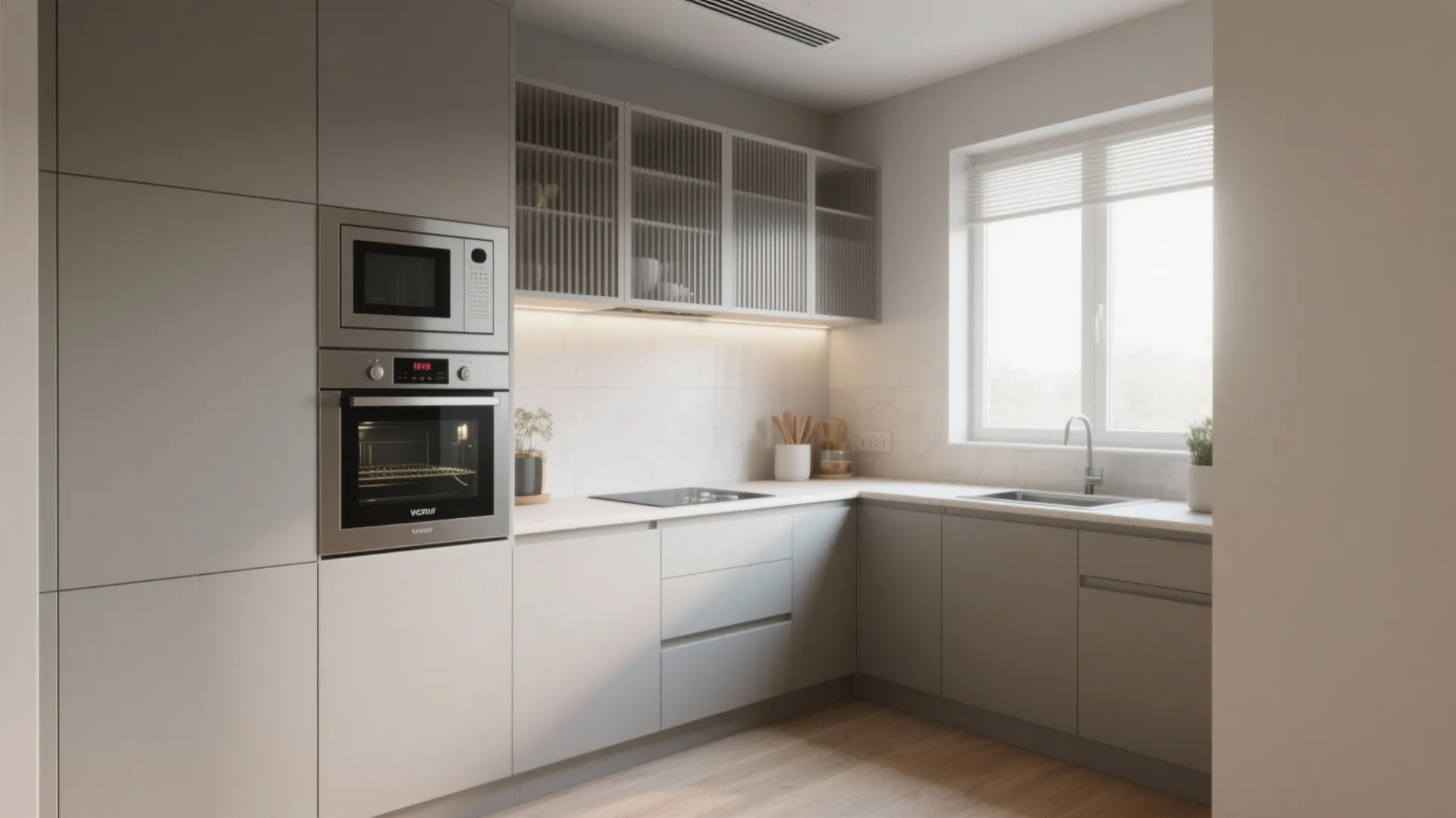 Integrated wall pantry with appliances