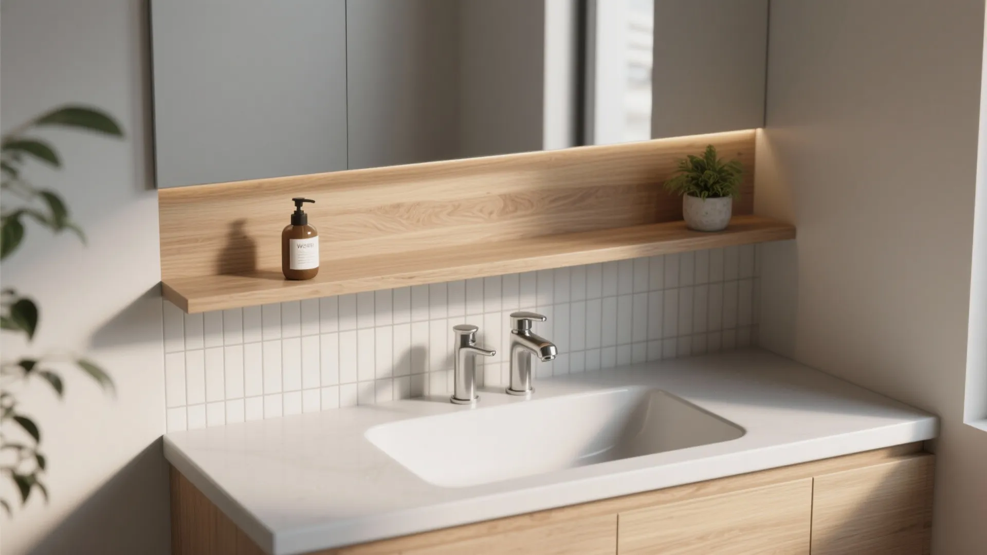 2. Integrated Shelf Vanity