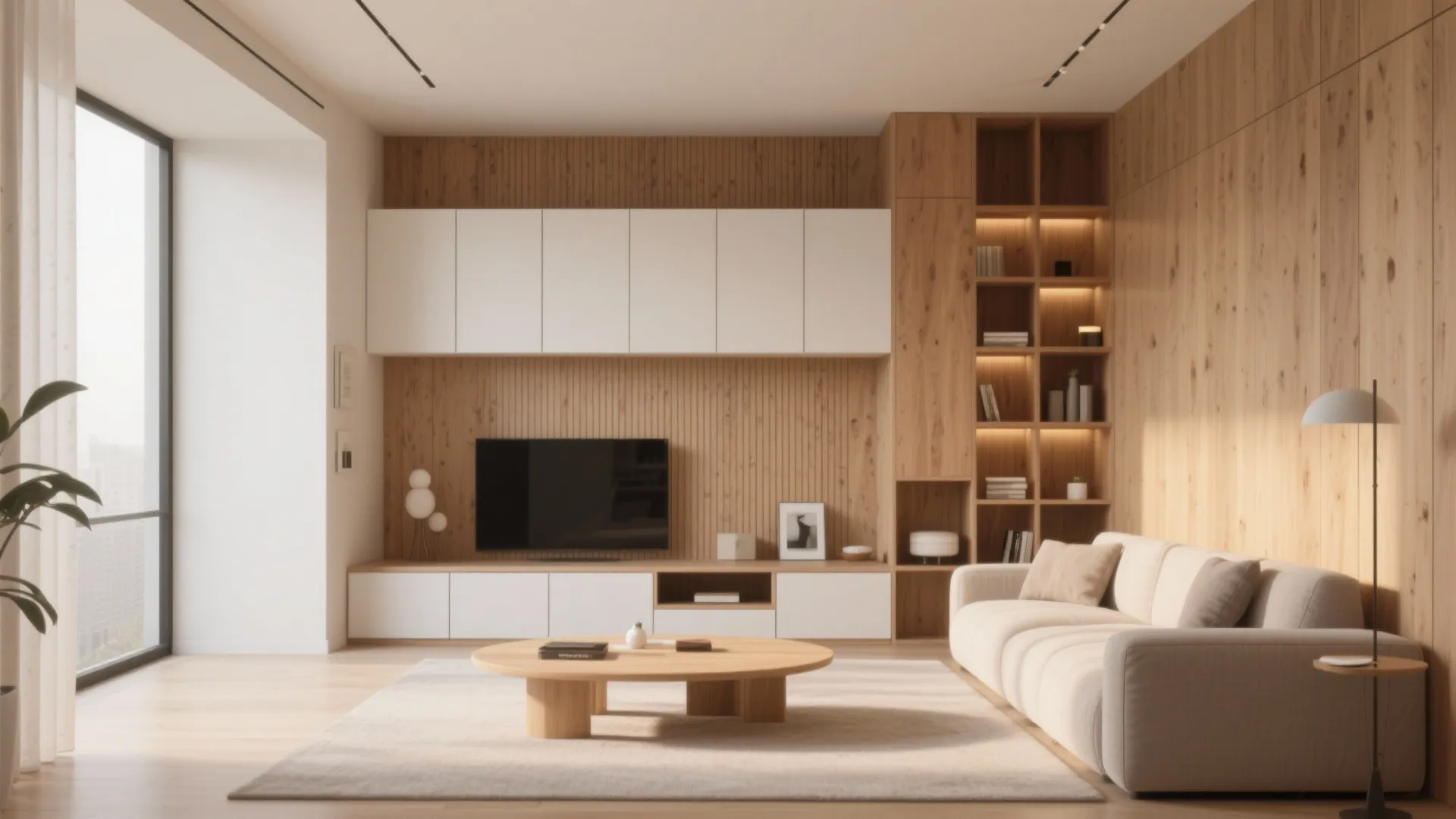 7. Integrated Shelving Panels