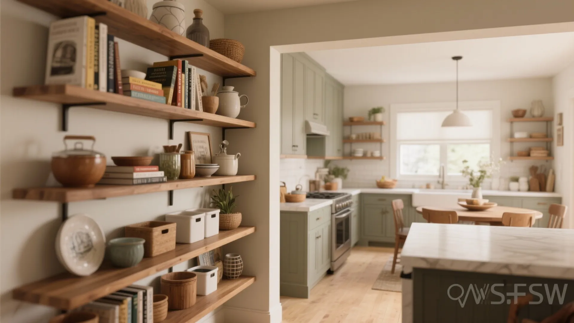 Integrated shelving for decor and storage