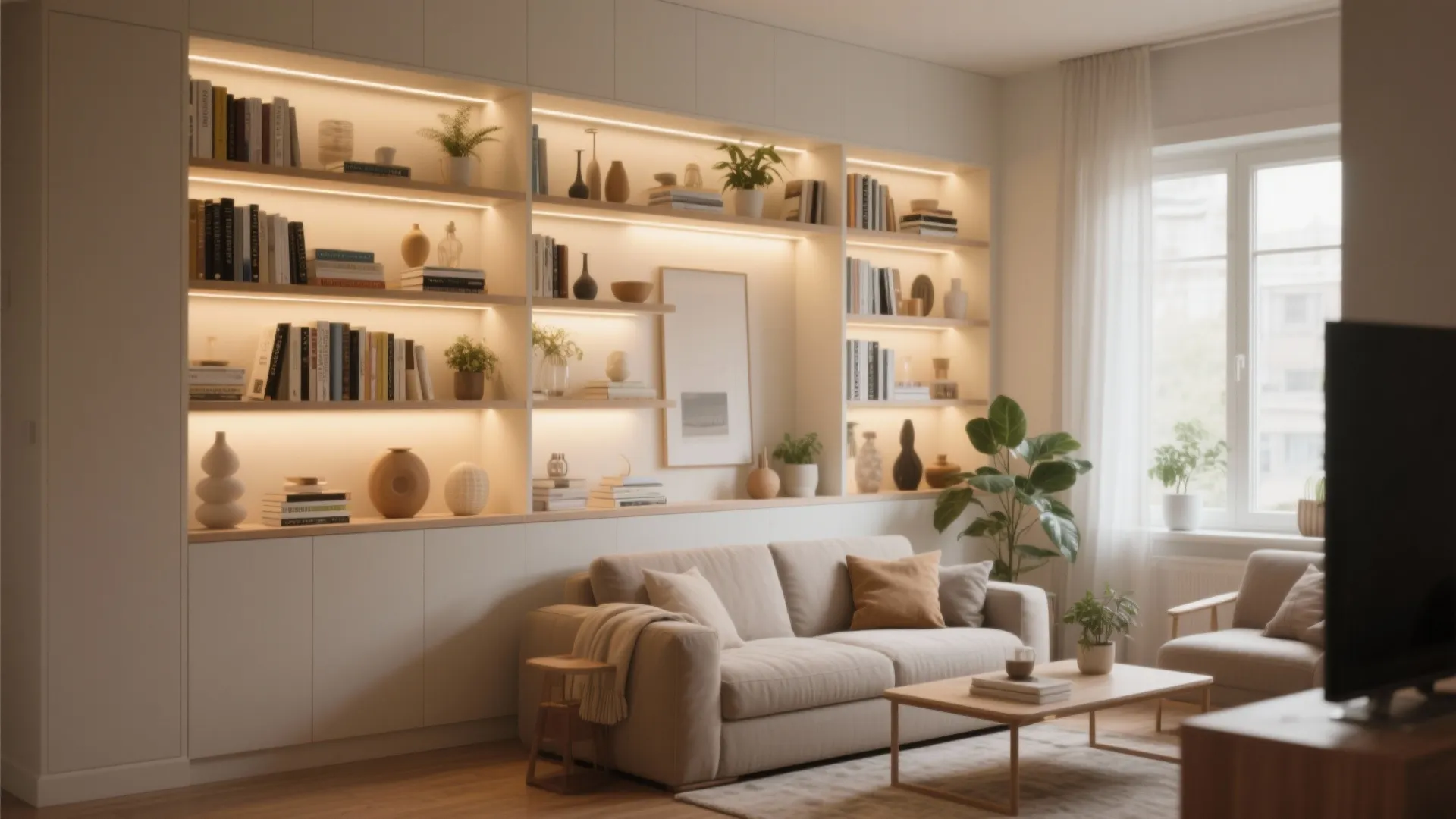 Integrated Shelving with Lighting