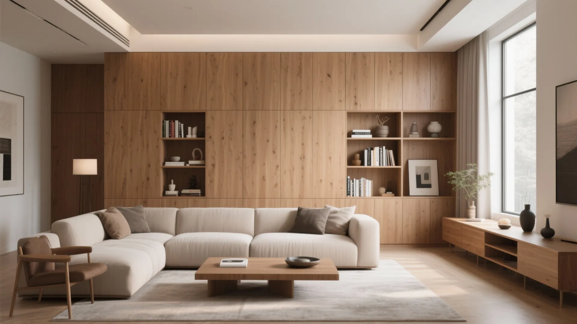 6. Integrated Shelving Panels