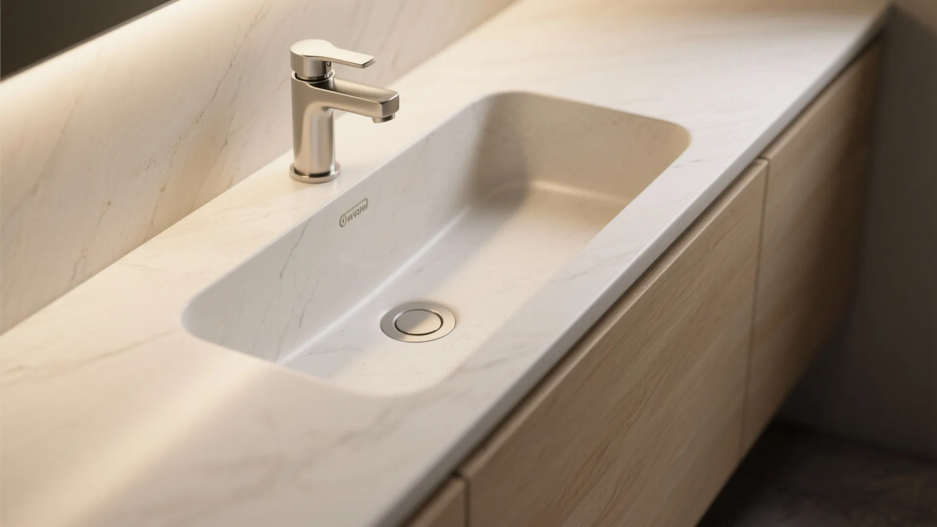 2. Choose a narrower sink with integrated counter