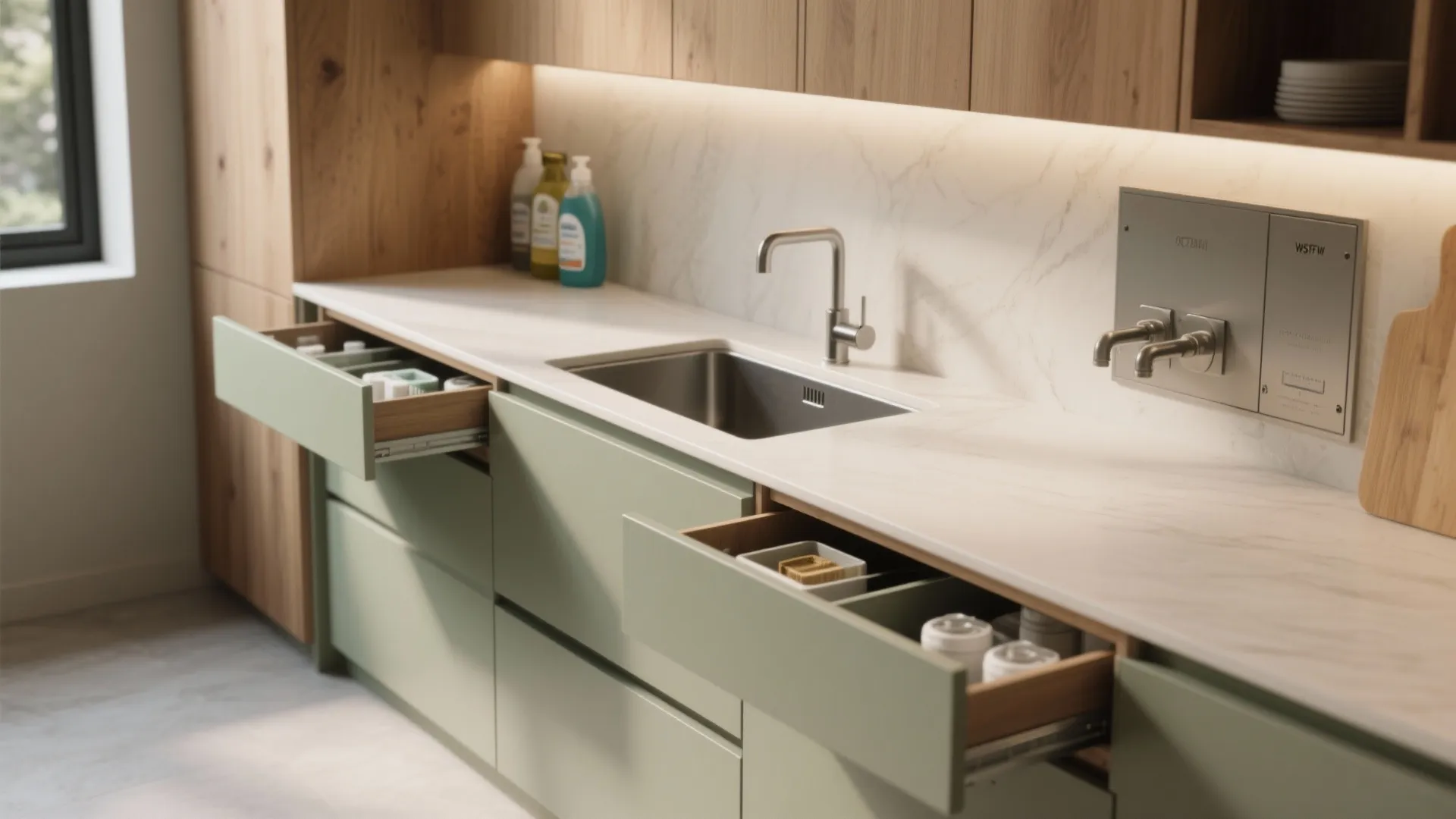 1. Integrated sink-and-counter cabinet