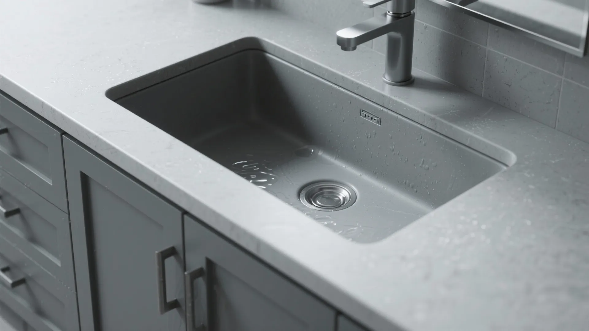 5. Integrated sink top for easy upkeep