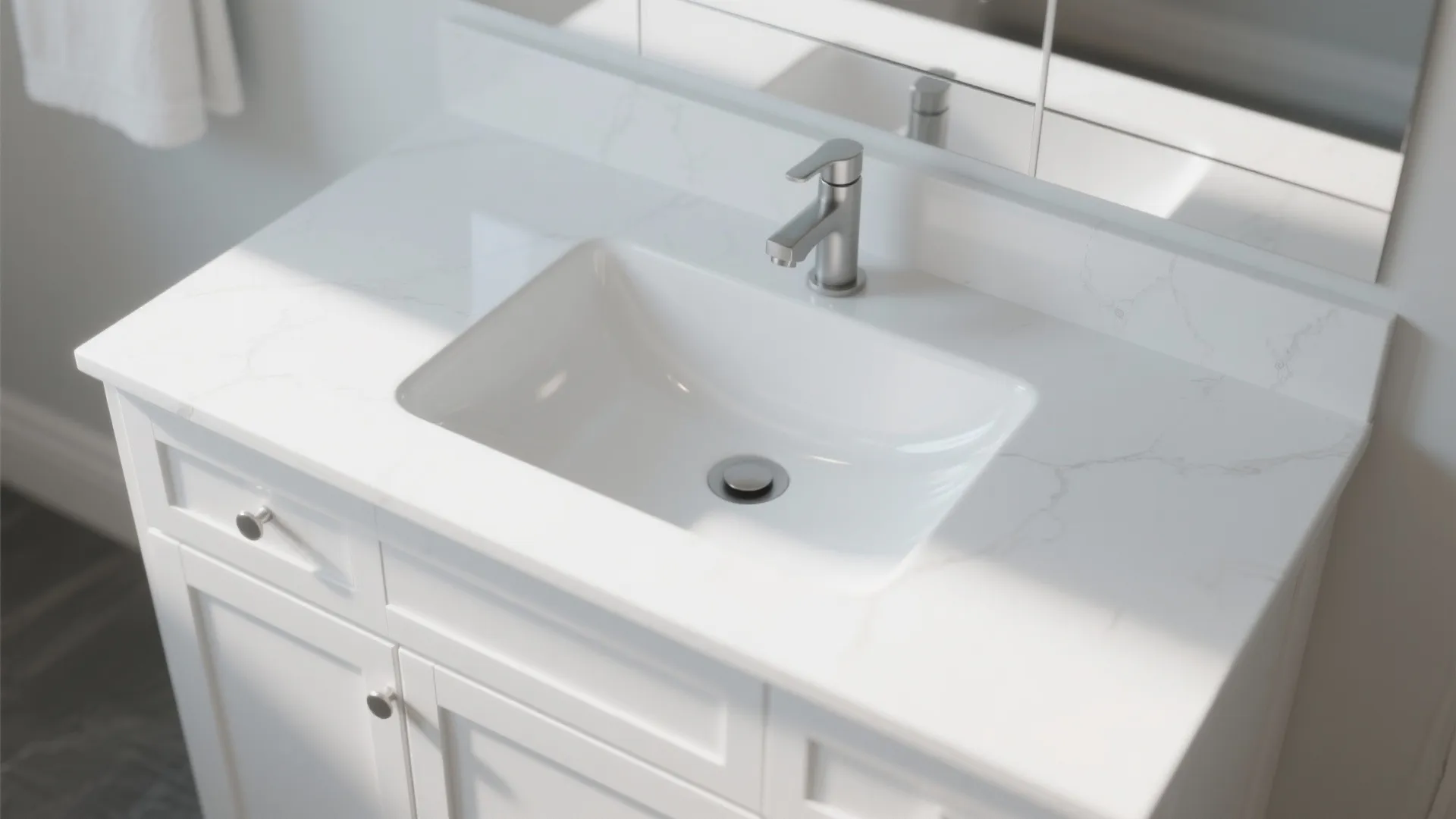 3. Integrated sink 30" vanity for seamless cleaning