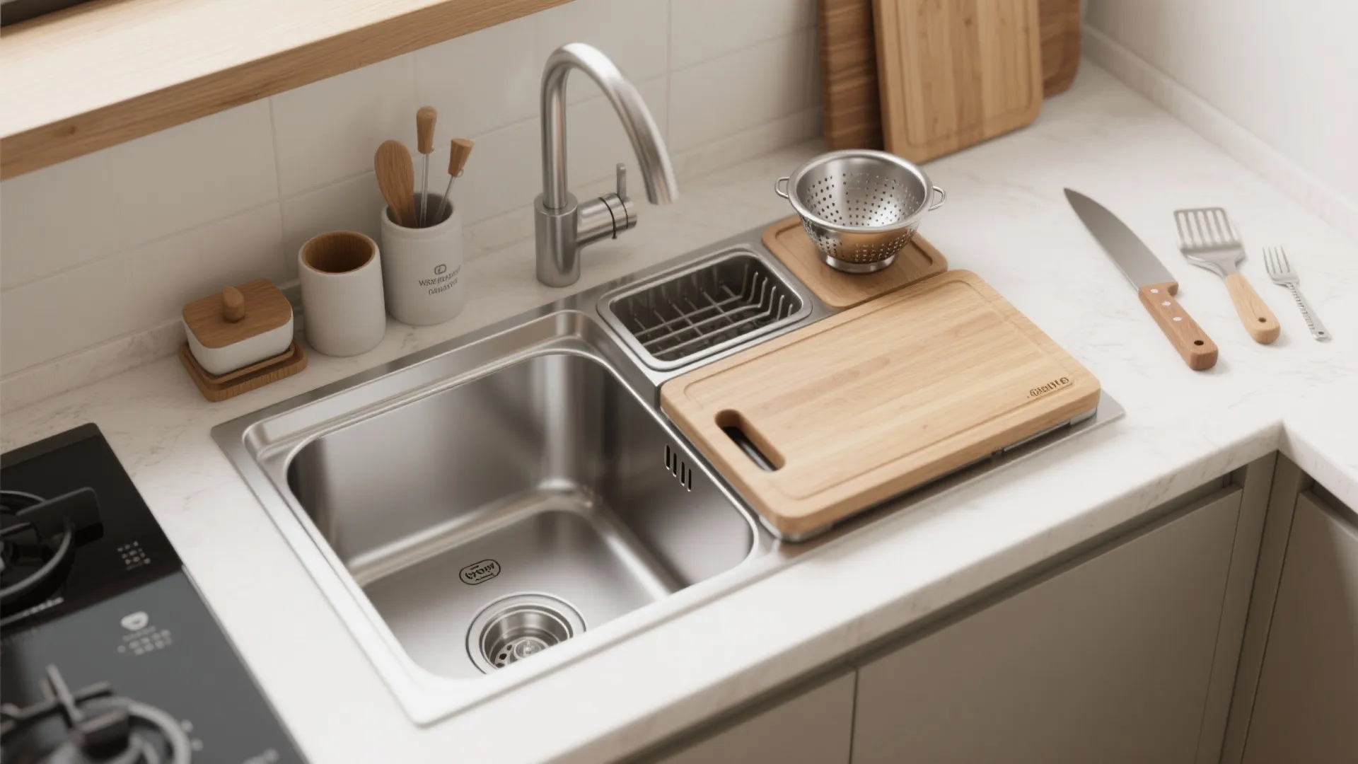 3. Integrated Sink and Cutting Board Combo