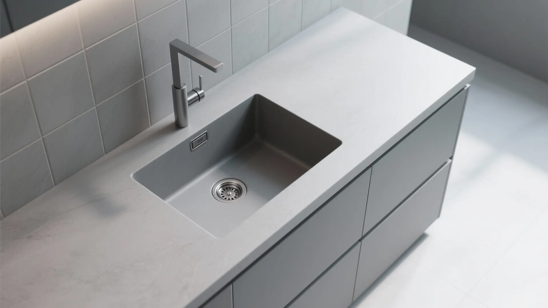 3. Integrated sink and countertop for minimalist ease