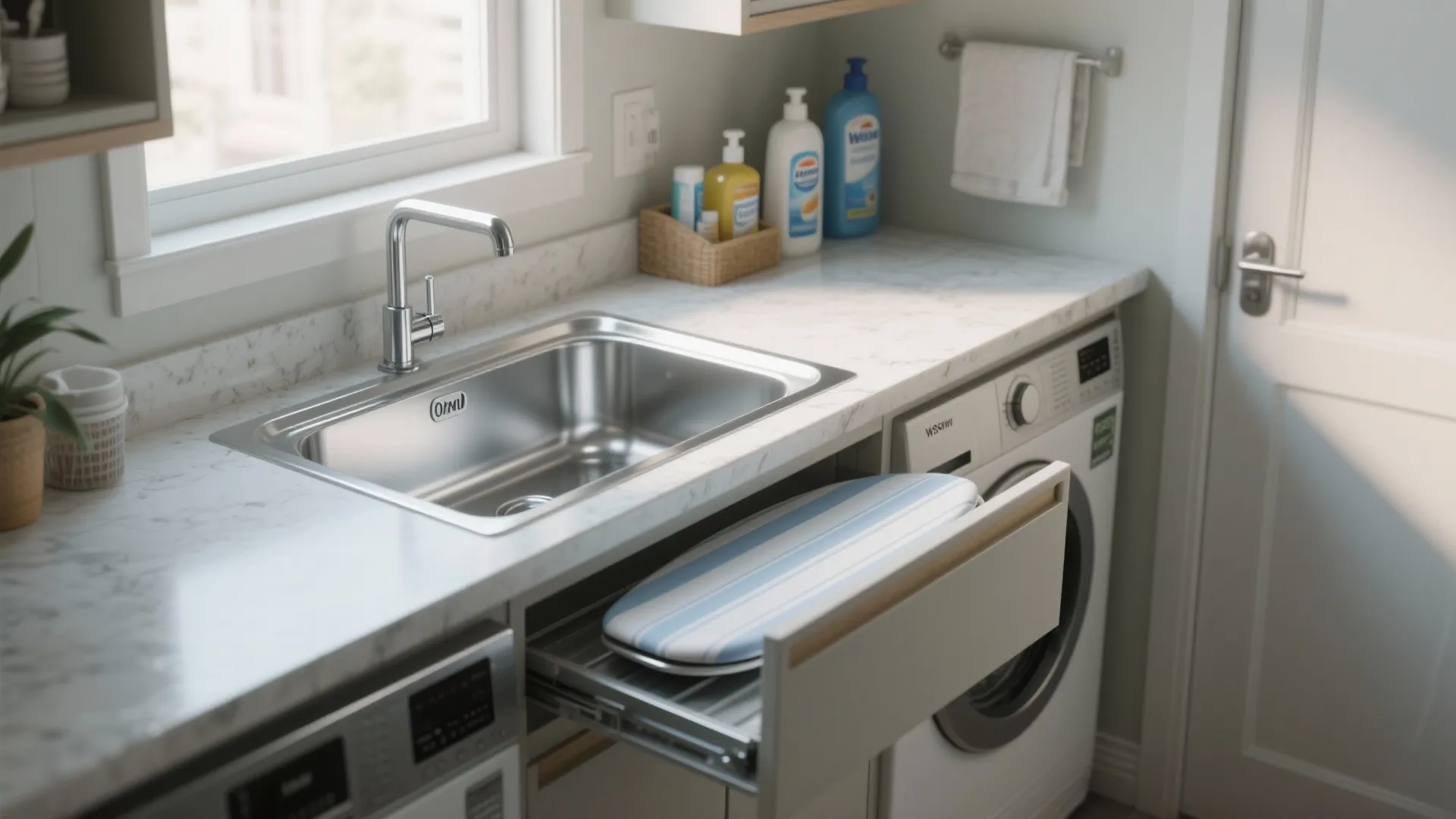 5. Integrated Sink and Ironing Fold with Convertible Surfaces