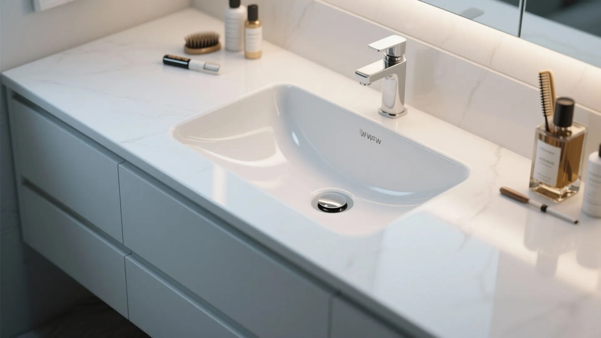 3. Integrated sink top for a seamless look