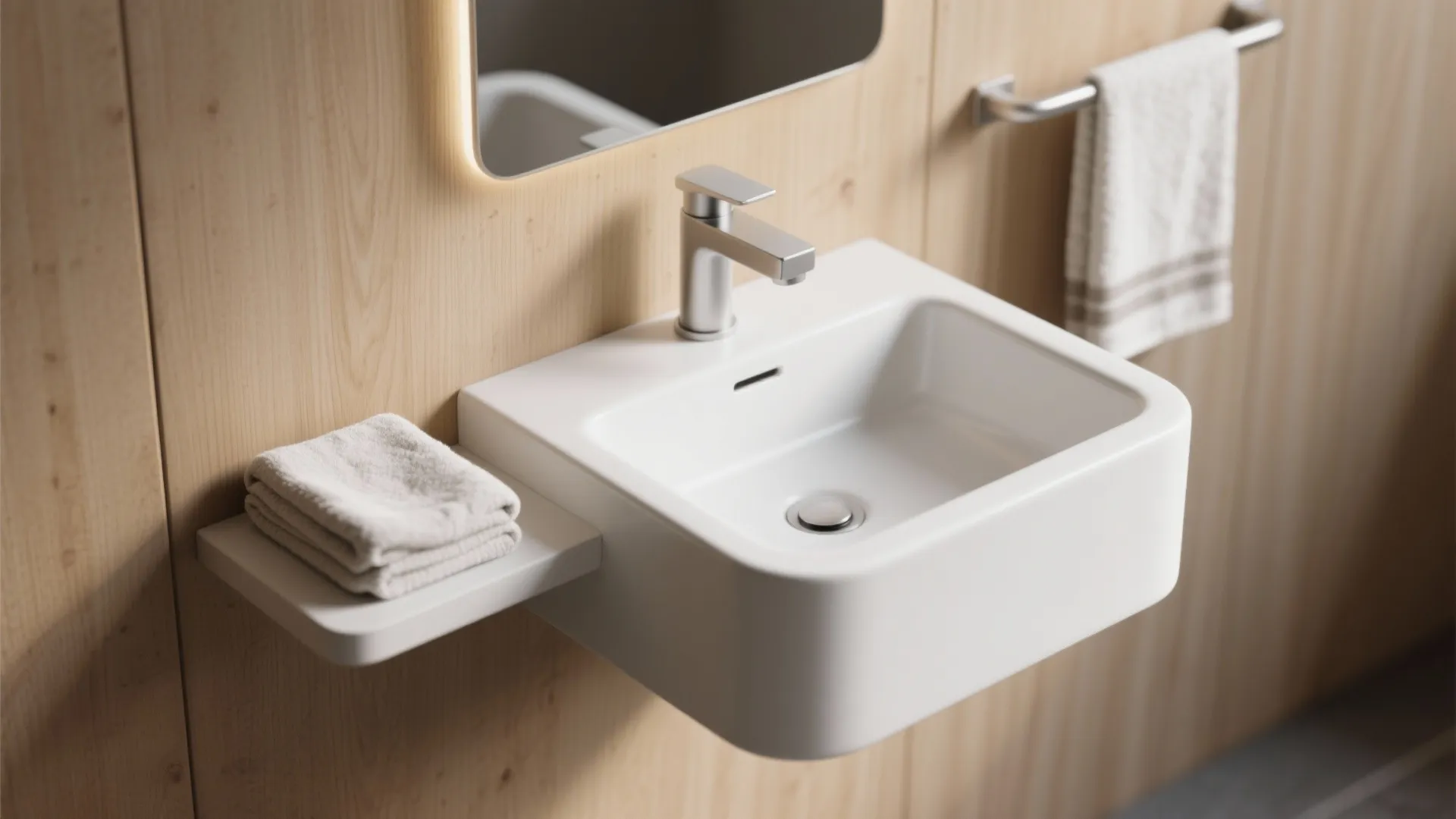 4. Integrated sink with towel rail