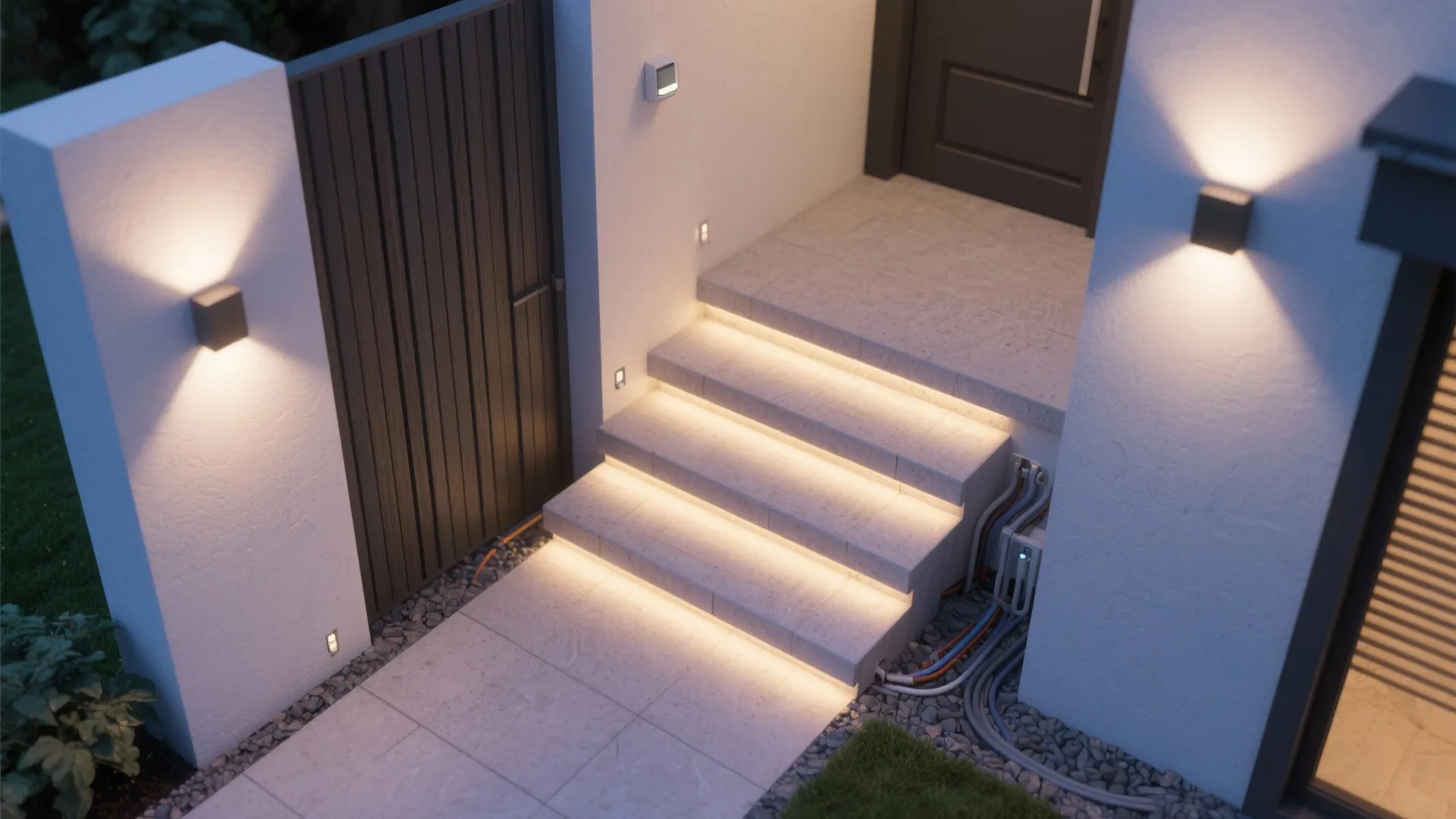 5. Integrated Step-and-Path Wall Lights