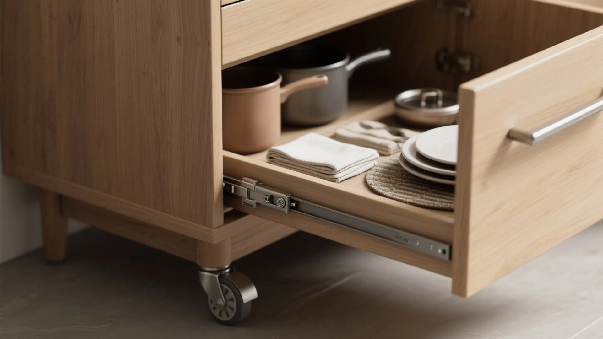 4. Integrated storage drop leaf: table + cupboard in one