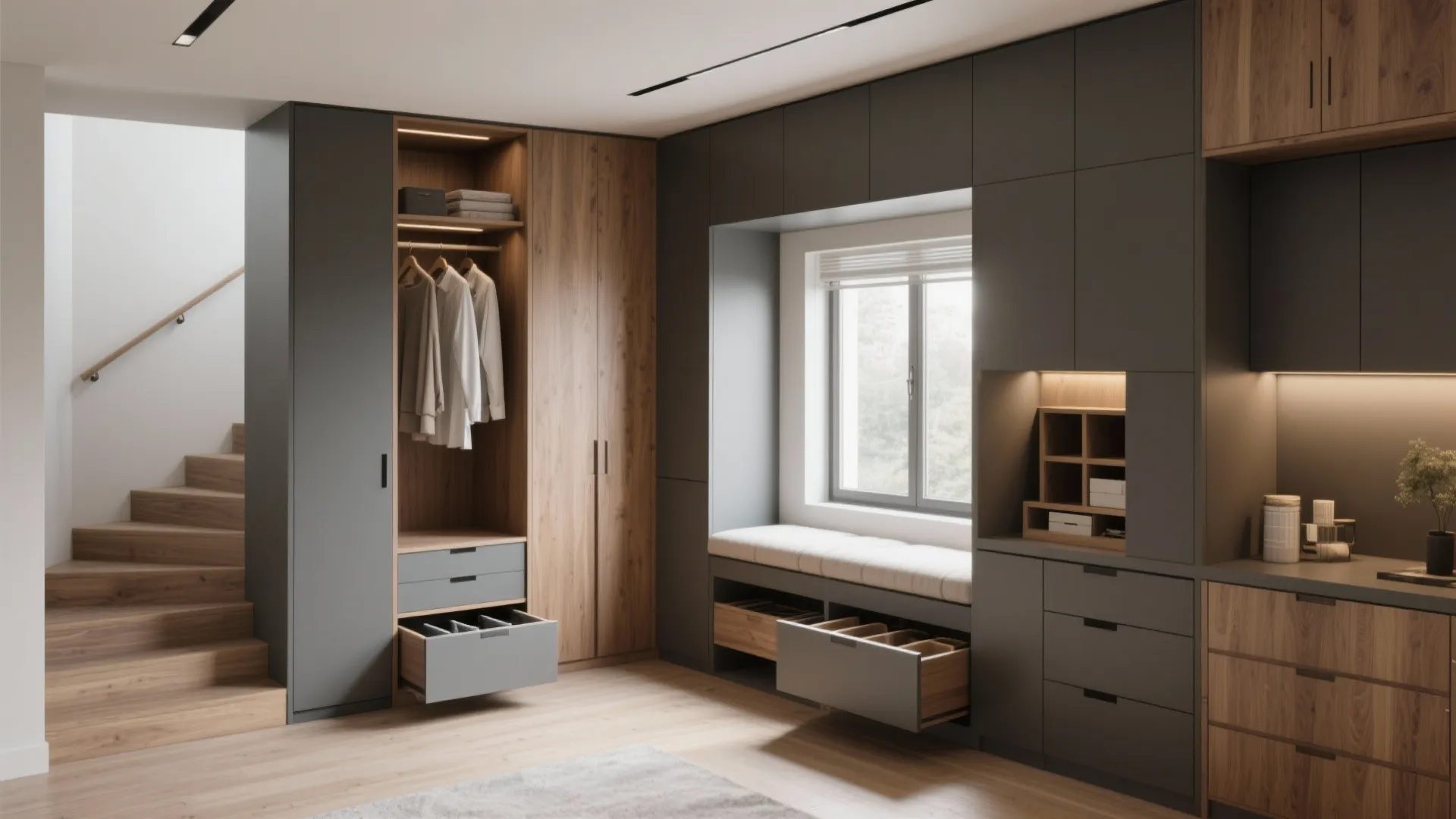 4. Smart storage solutions integrated into architecture