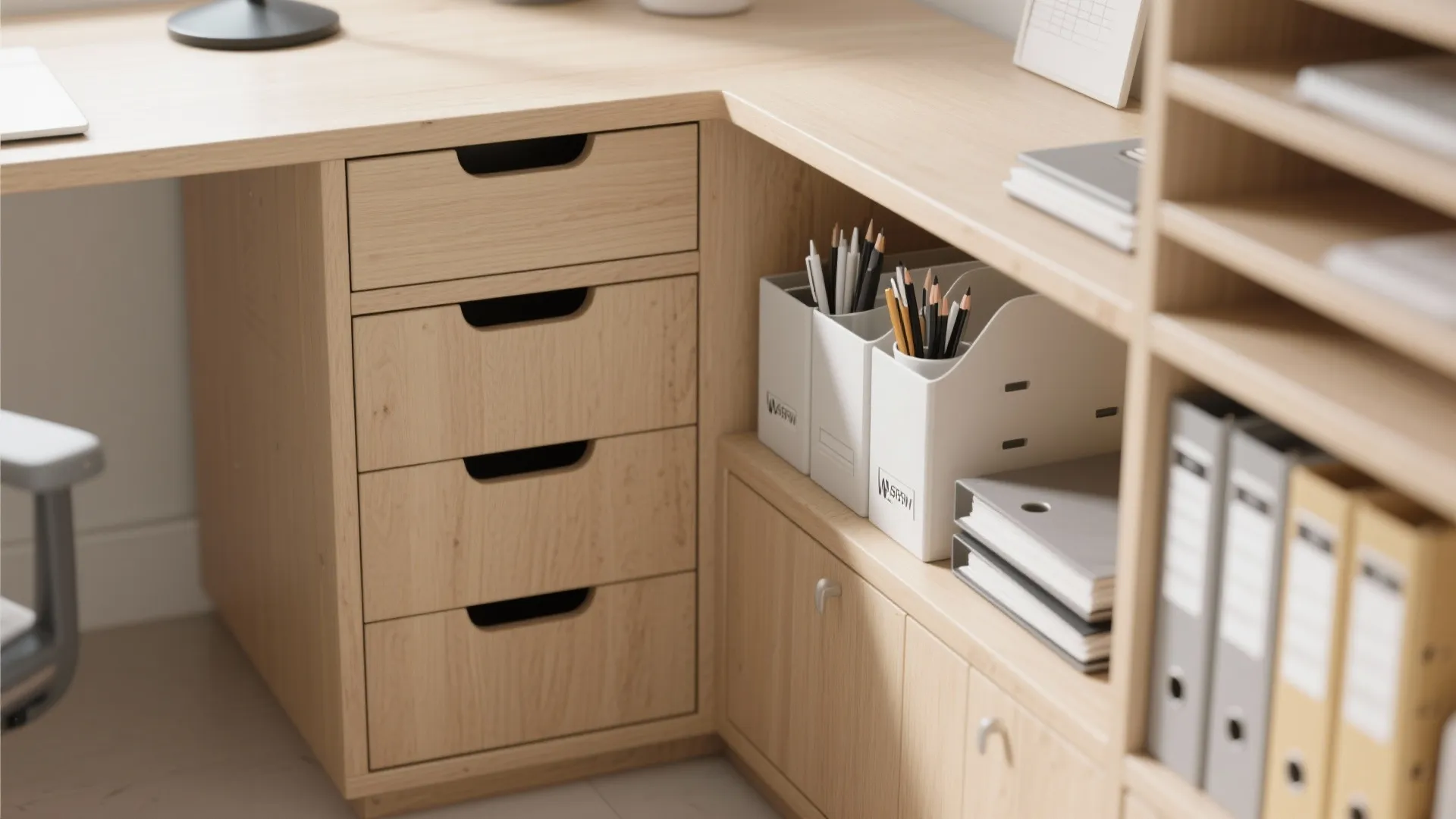 Integrated Storage Desk