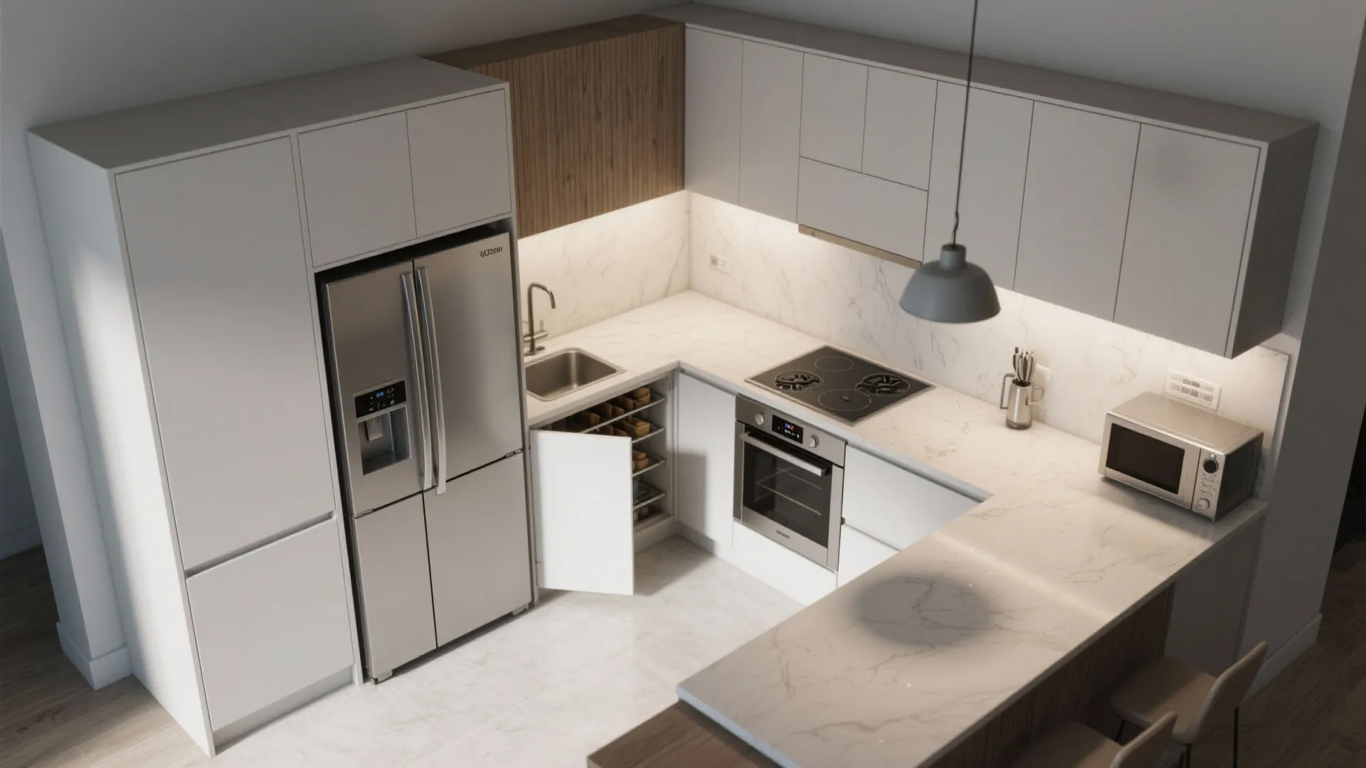 3. Integrated Appliances and Hidden Storage