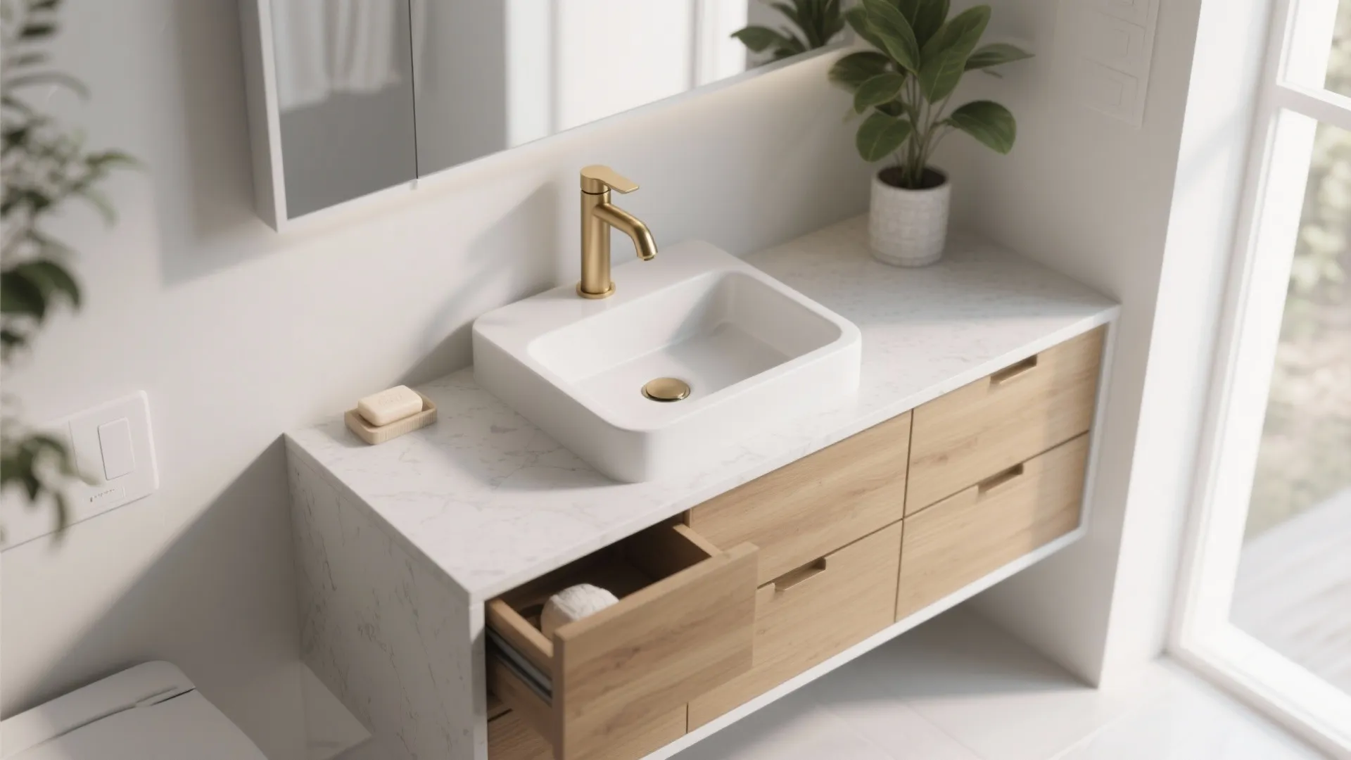 Integrated Countertop Basins and Storage-First Vanities