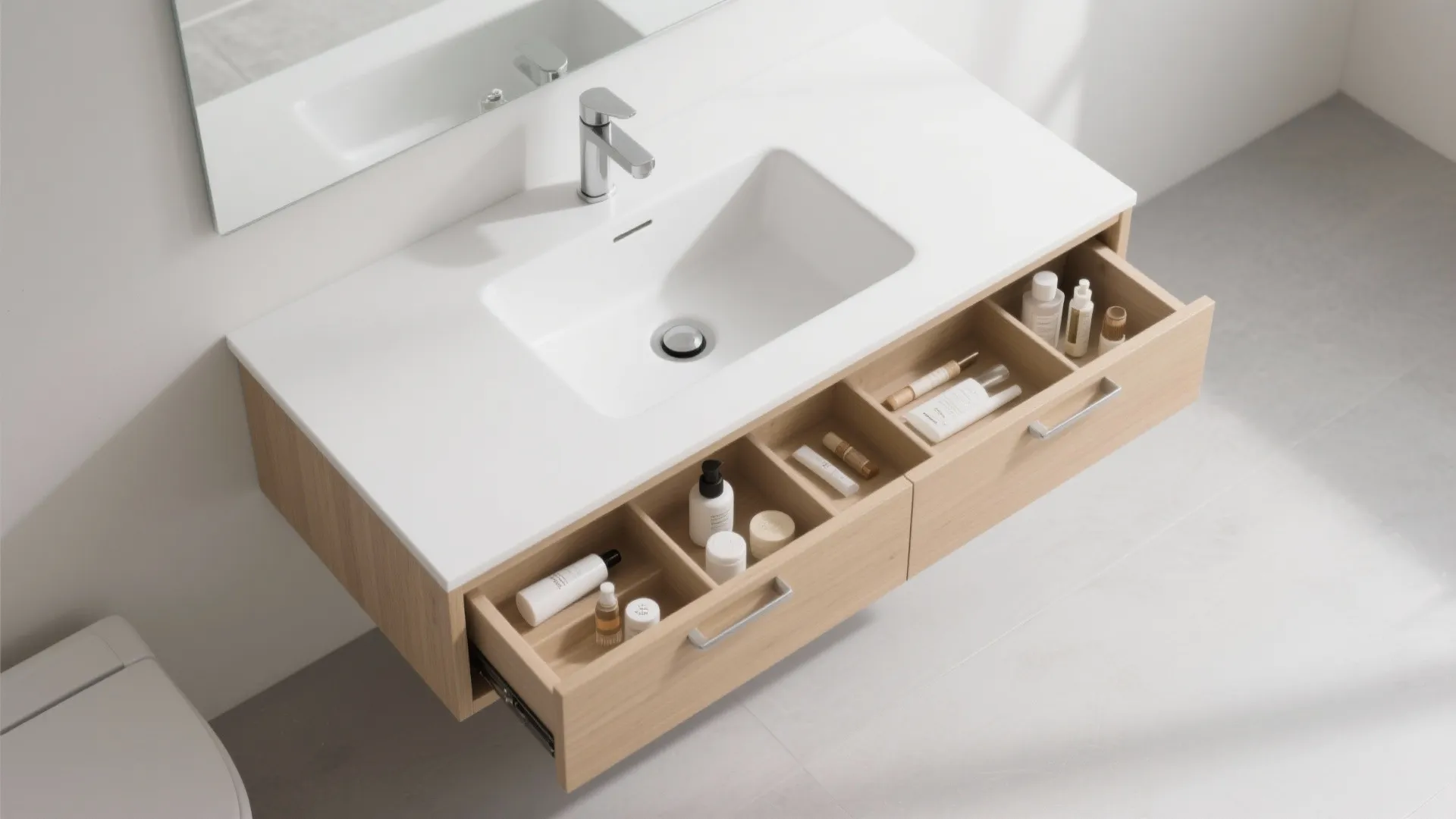 Integrated Sink + Vanity Drawers (18–20-Inch Depth)