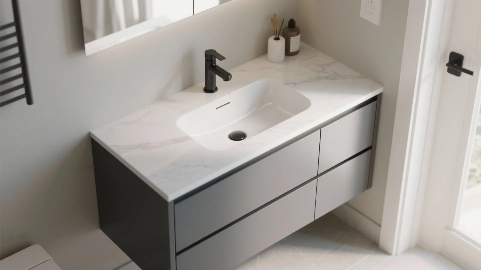 Integrated Trough Sinks in Compact Vanities