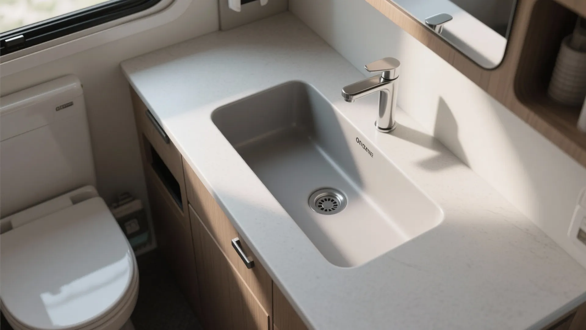3. Integrated countertop trough