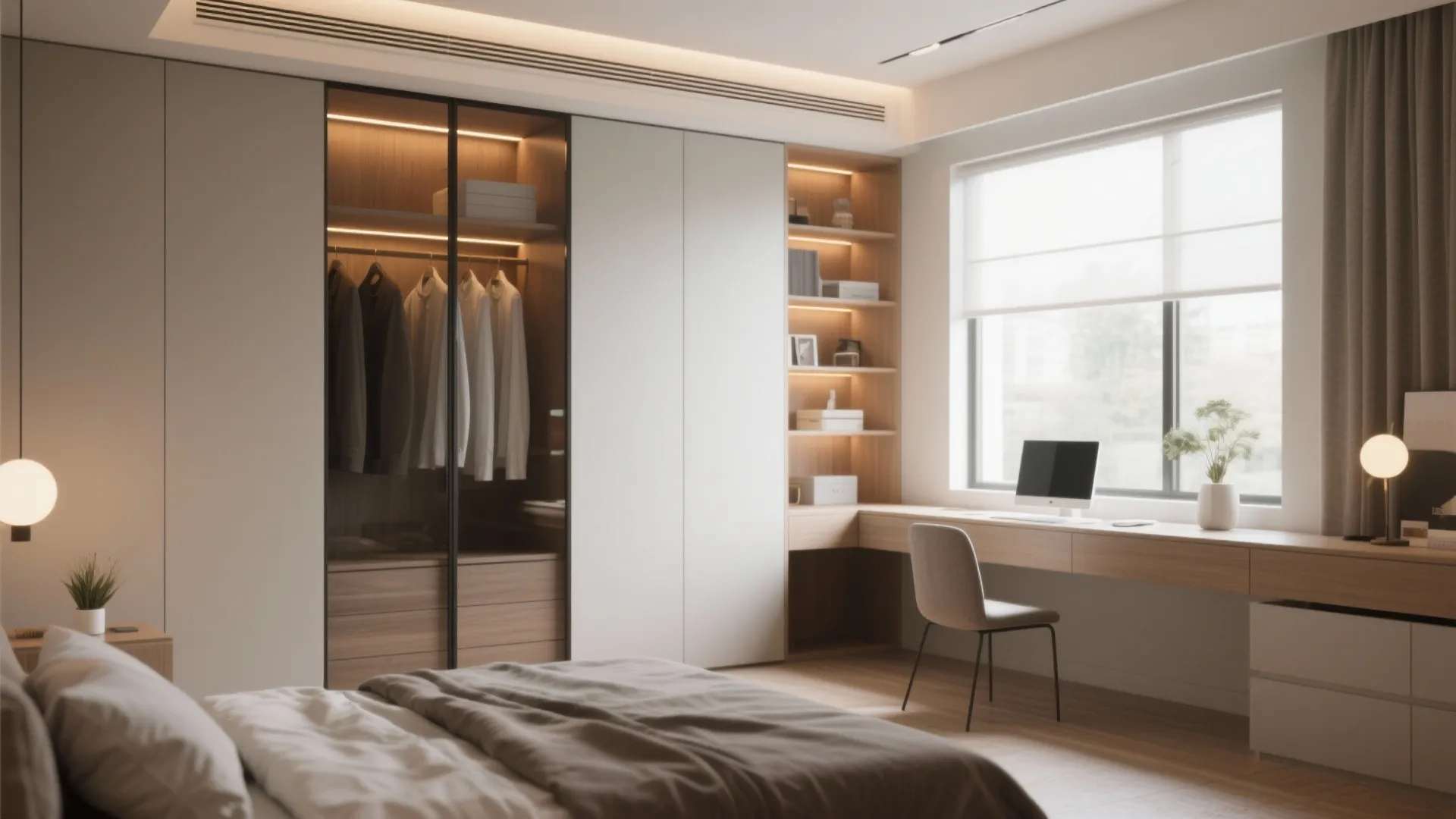 Integrated Wardrobe Desk