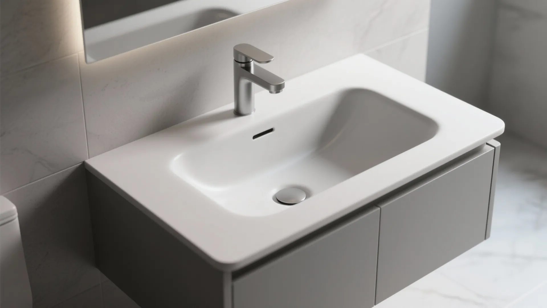4. Wall-mounted cabinet with integrated washbasin