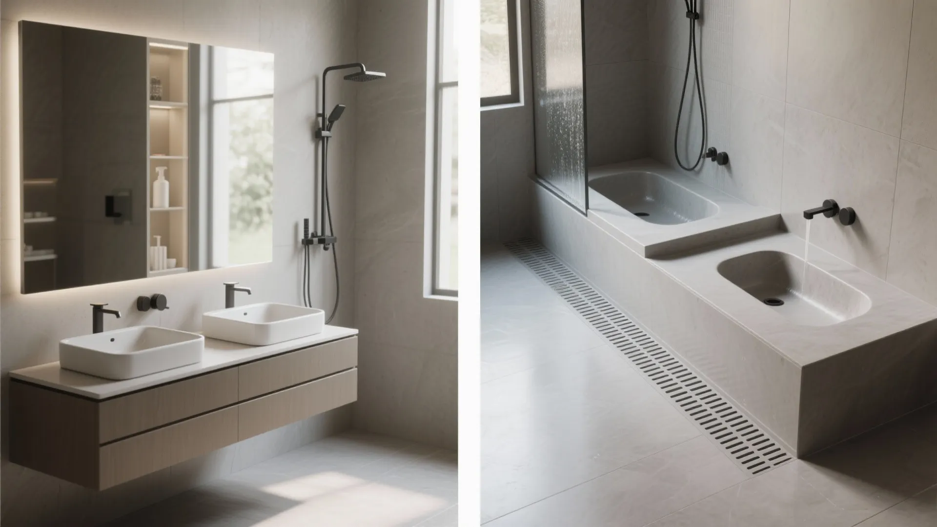 5. Integrated Wet Zone with Twin Basins