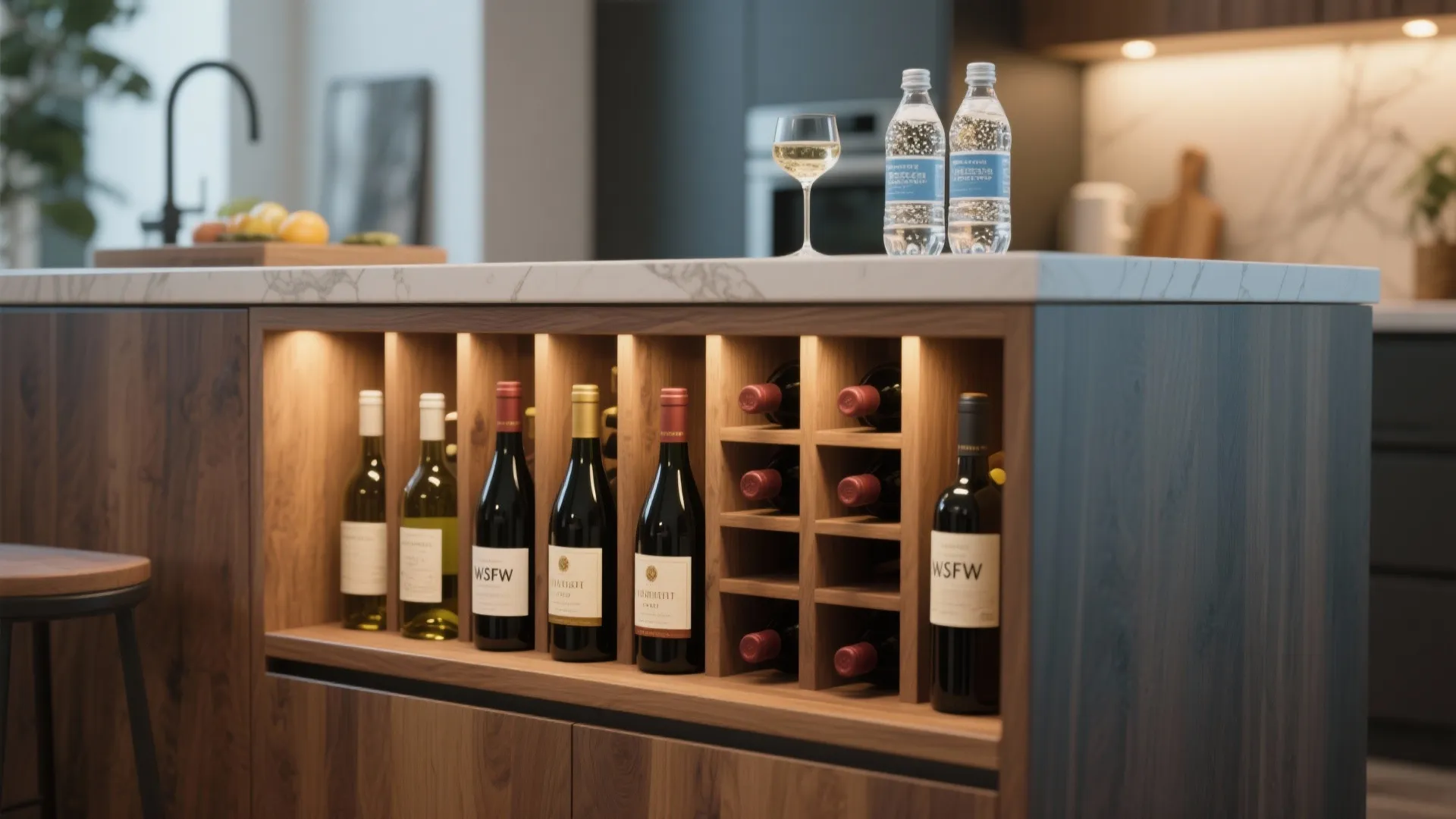 9. Integrated Wine Rack