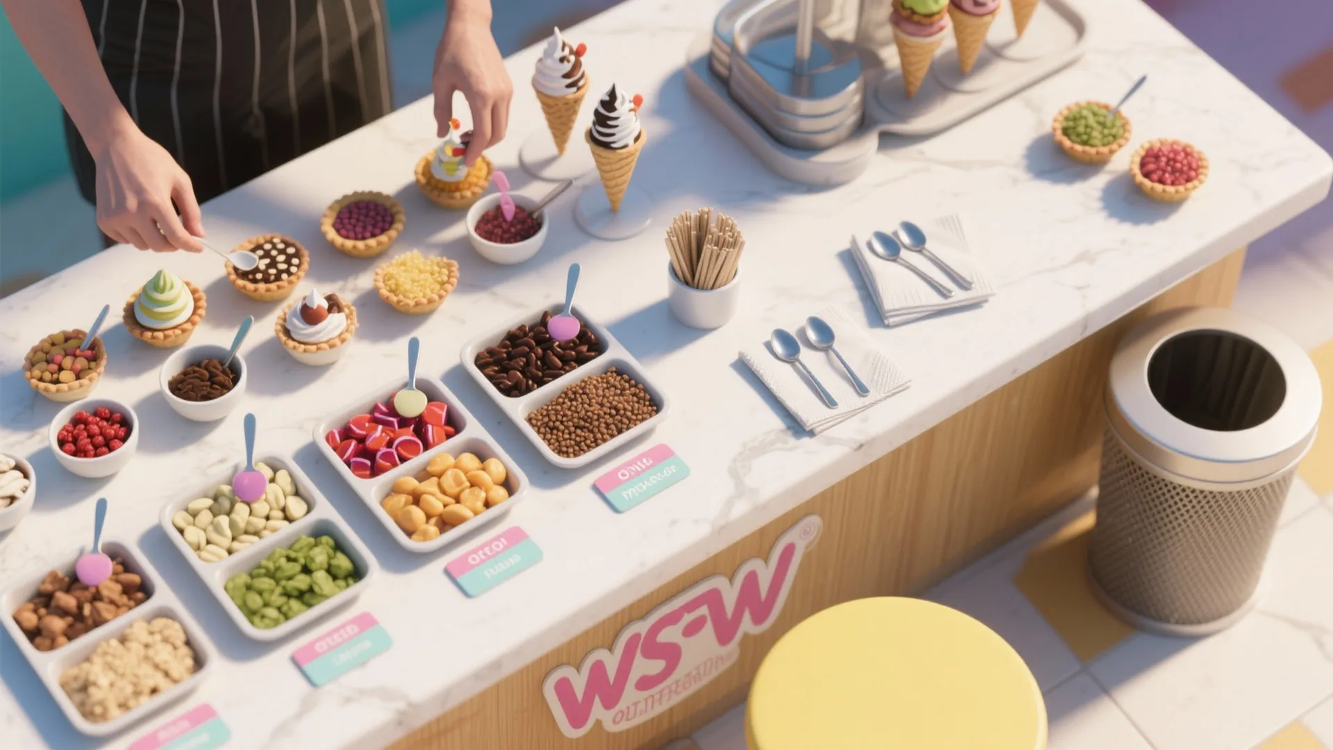 4. Interactive Topping and Assembly Stations