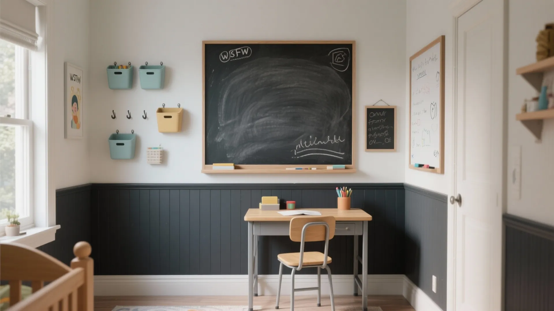 Interactive Walls: Chalkboard, Dry-Erase, and Two-Tone Wainscoting