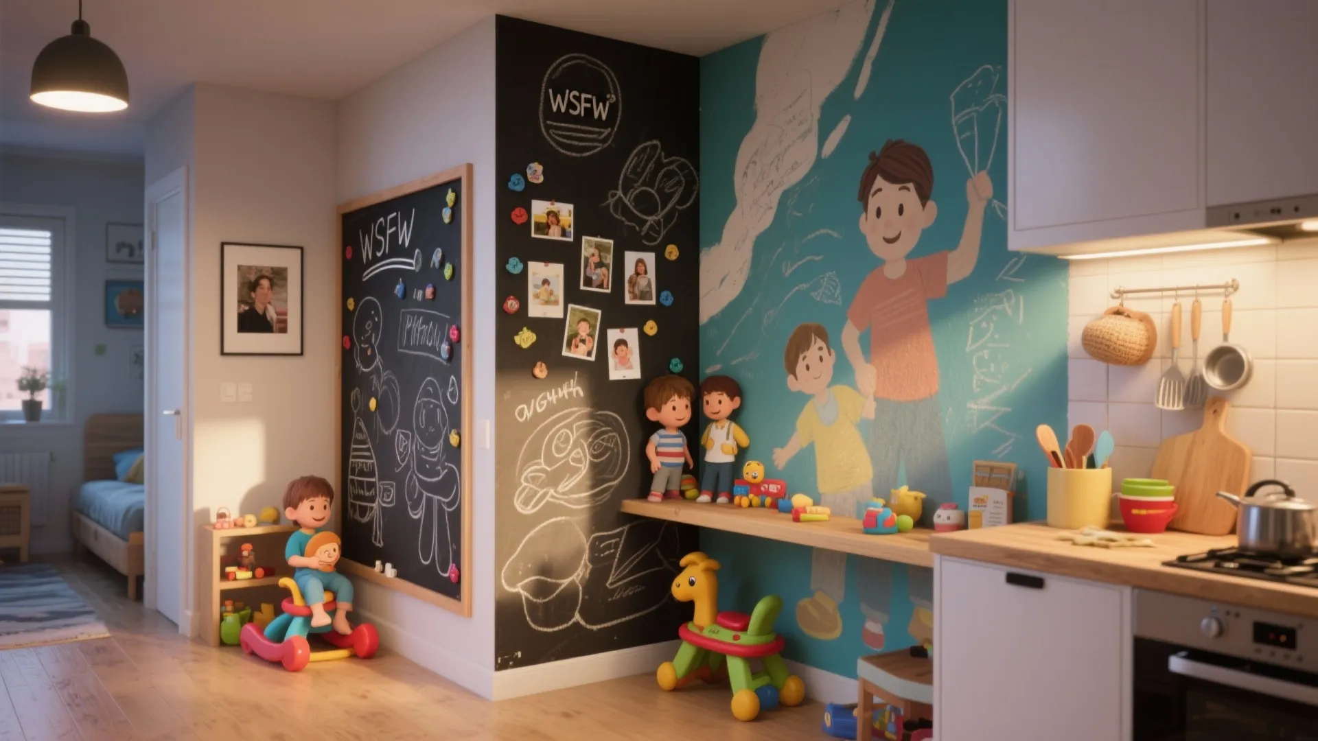 5. Playful & Evolving Walls: Chalk, Magnetic, and Interactive Art