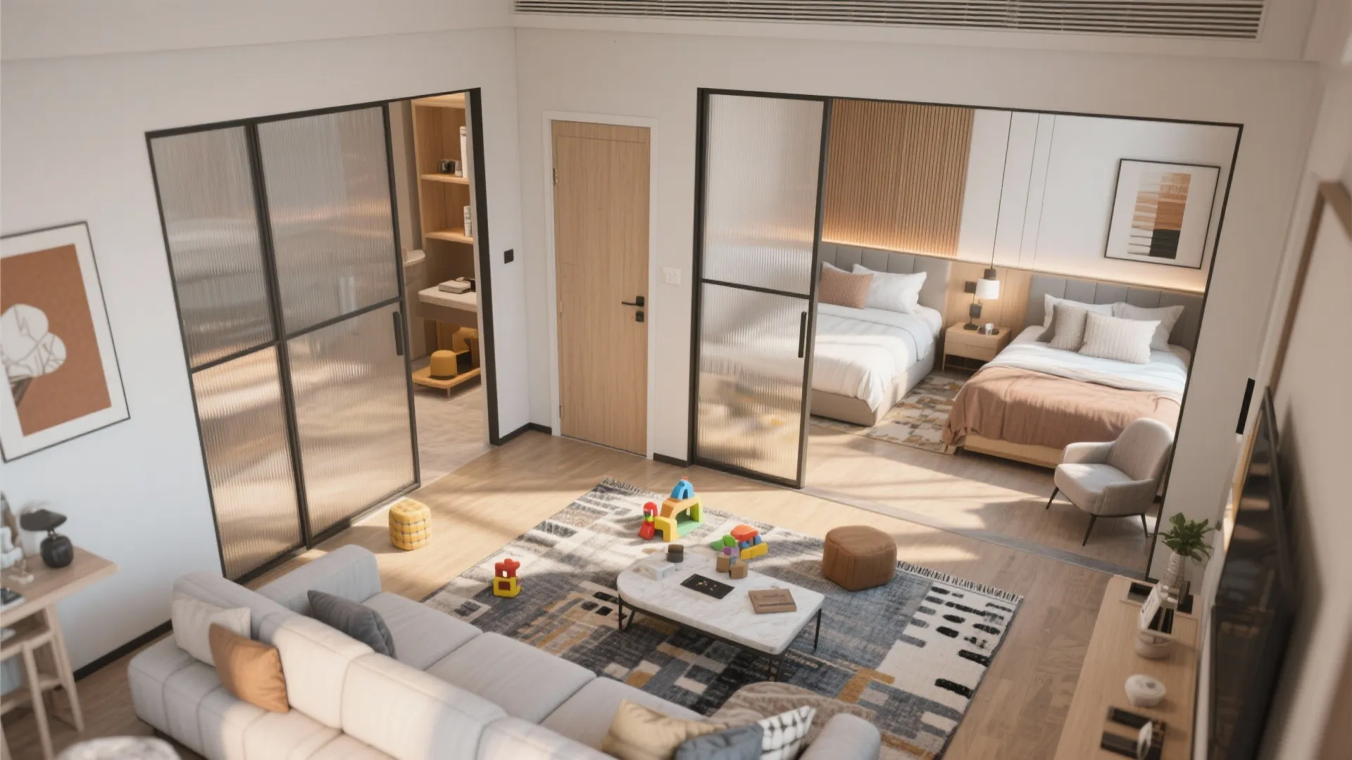 2. Interconnected family suite — flexible partitioning