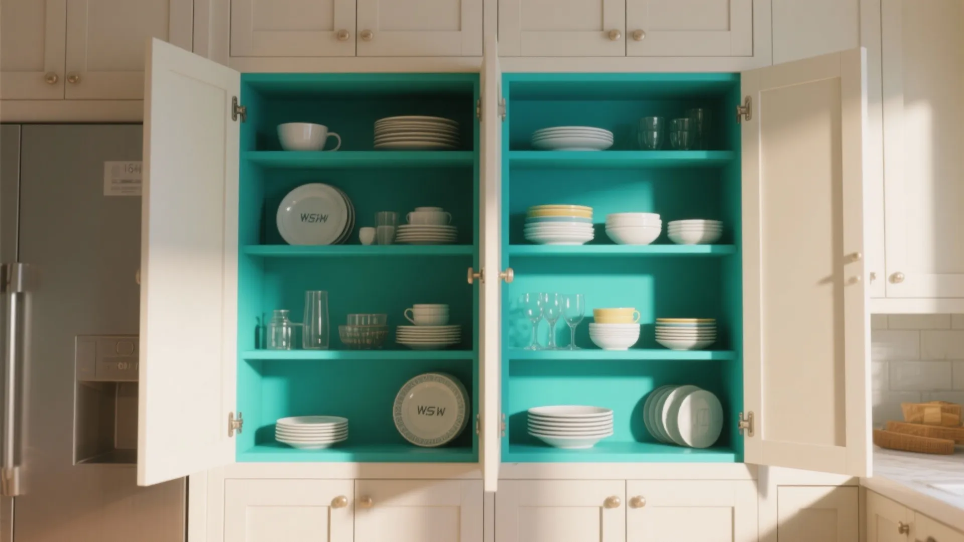 5: Cabinet interiors as surprise accents