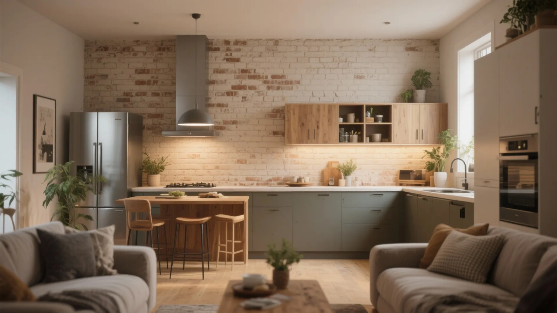 5. Interior Painted Brick as a Cozy Backdrop