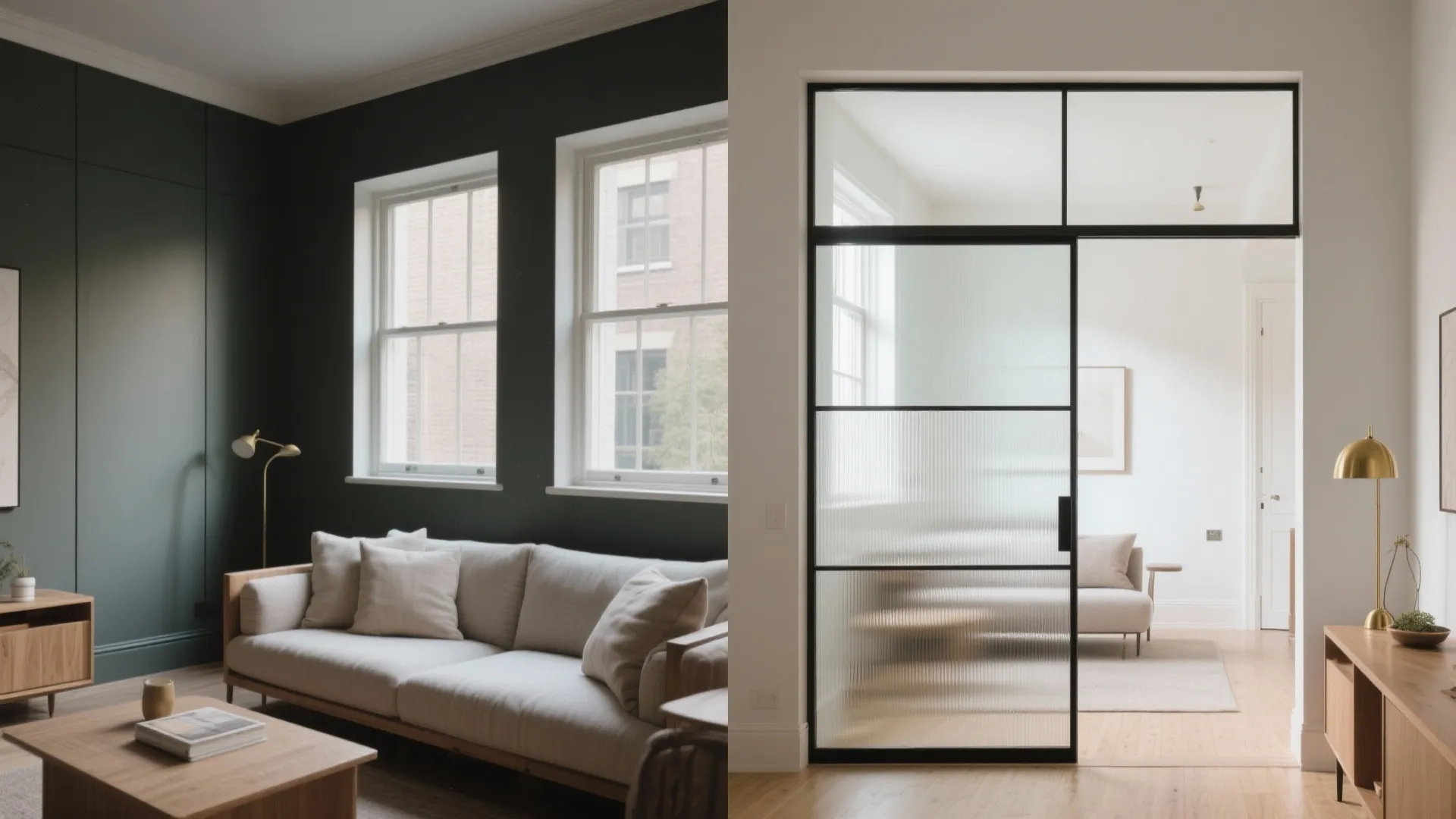 Interior glazing to borrow light across rooms